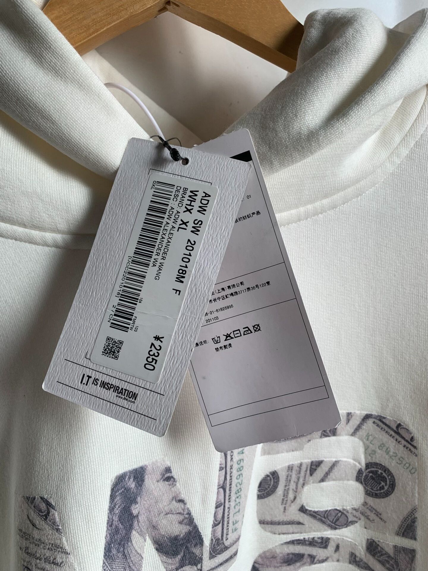 Alexander Wang Alexander Wang Dollar Logo Hoodie Size US XL / EU 56 / 4 - 5 Thumbnail