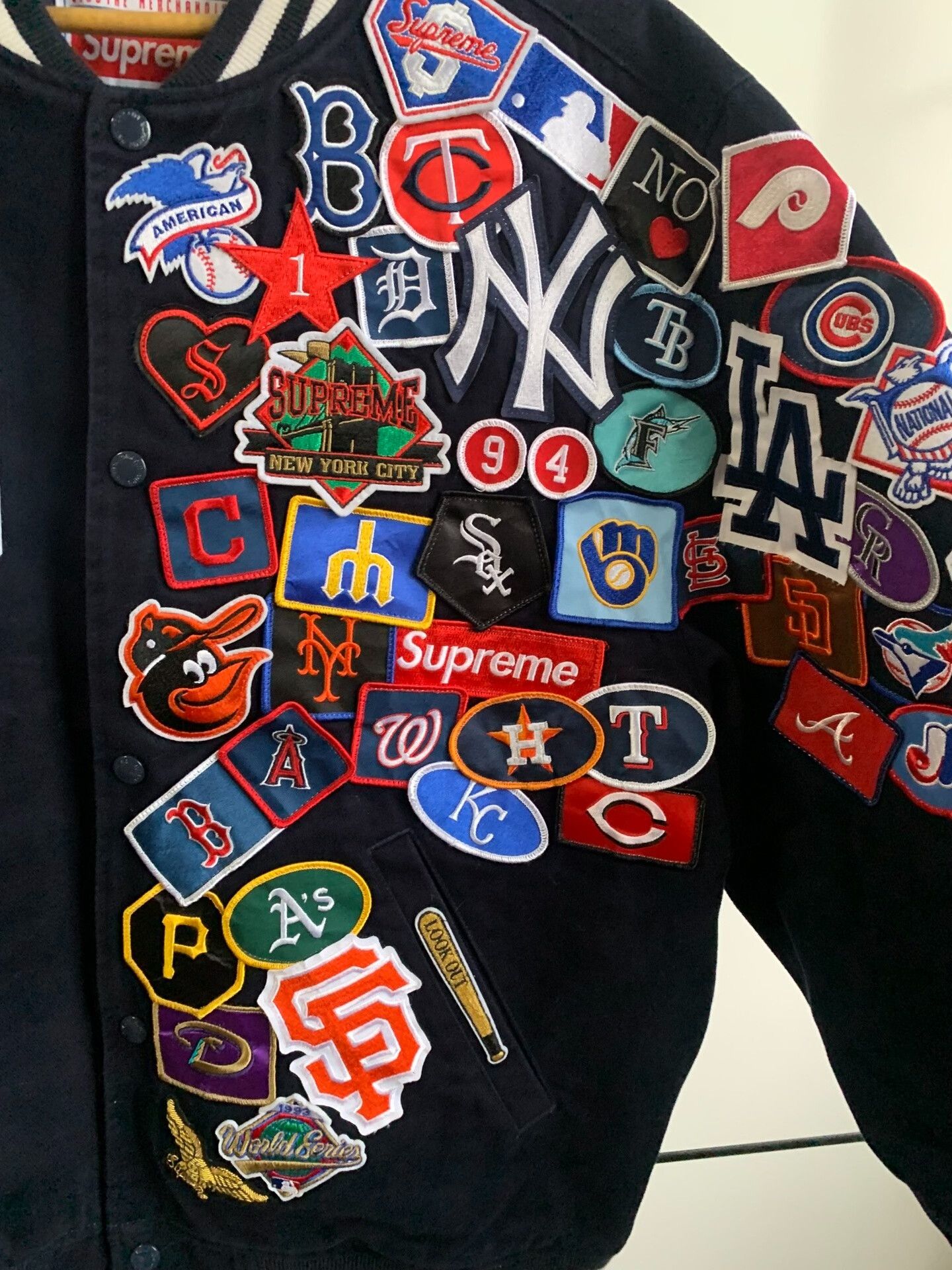 Supreme Supreme x New Era x MLB Varsity Jacket Size US L / EU 52-54 / 3 - 6 Thumbnail