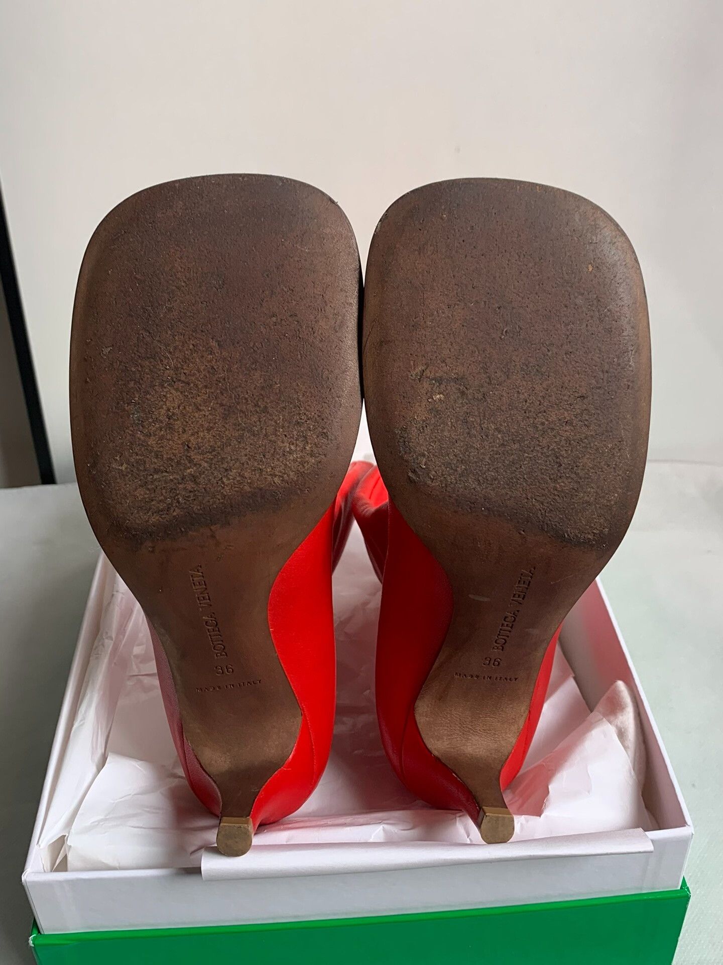 Bottega Veneta BV Red Bloc Square-Toe Boots Size US 5 / IT 35 - 6 Thumbnail