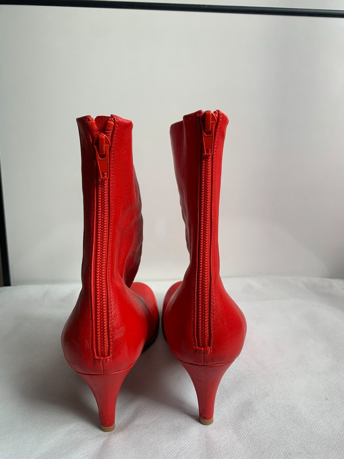 Bottega Veneta BV Red Bloc Square-Toe Boots Size US 5 / IT 35 - 4 Thumbnail