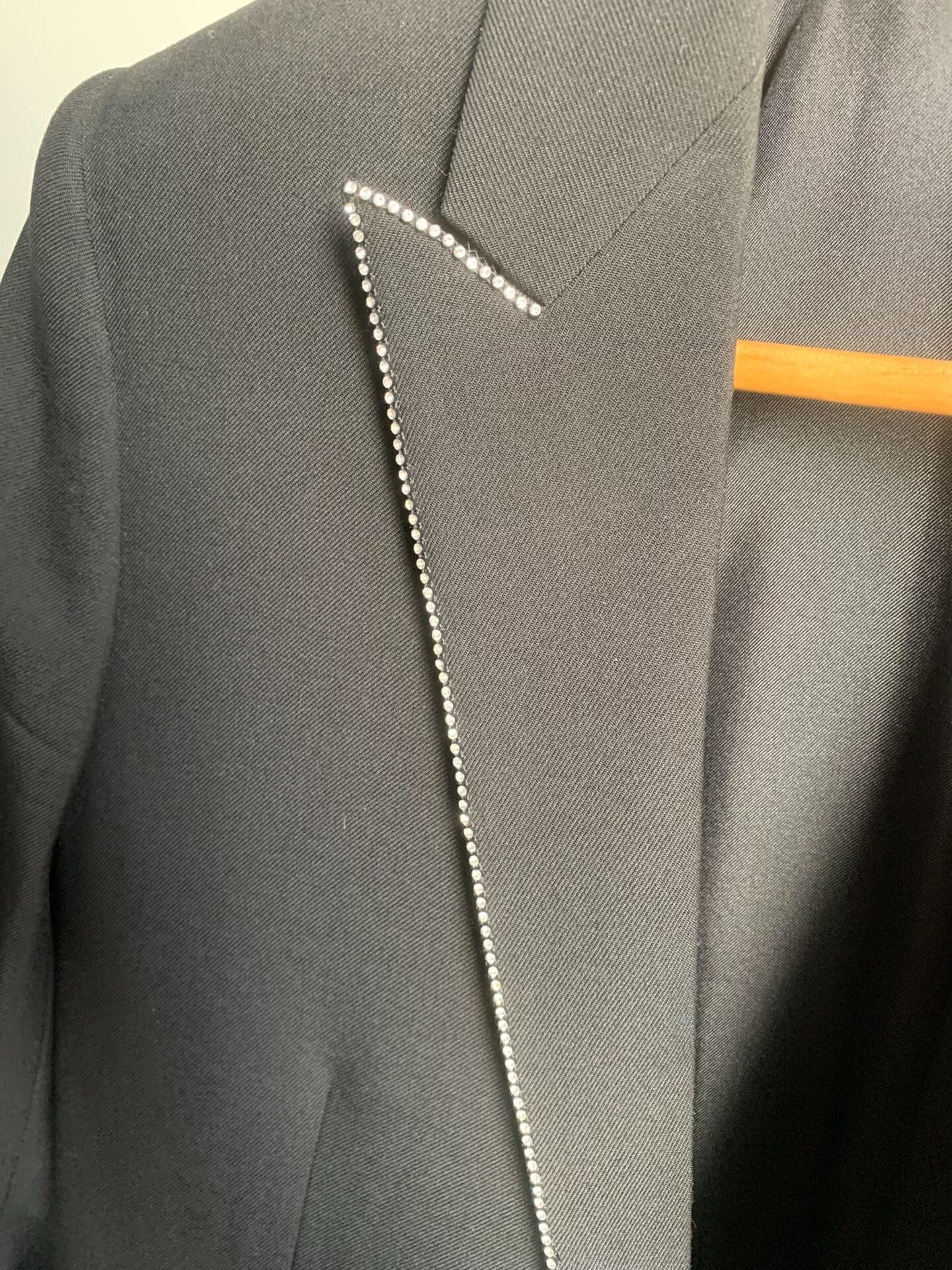 Saint Laurent Paris Saint Laurent Hedi 16FW Crystal Trim Blazer Size US S / EU 44-46 / 1 - 3 Thumbnail