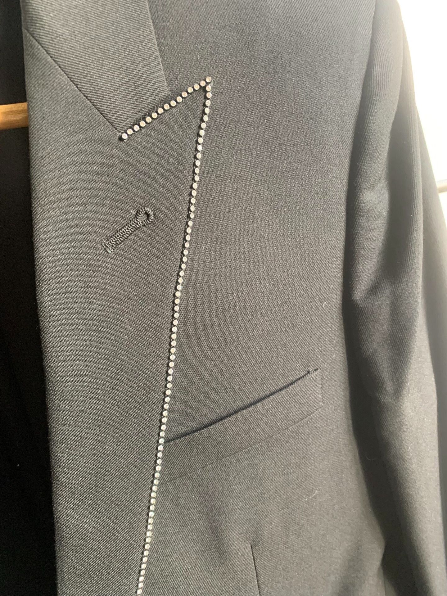 Saint Laurent Paris Saint Laurent Hedi 16FW Crystal Trim Blazer Size US S / EU 44-46 / 1 - 5 Thumbnail