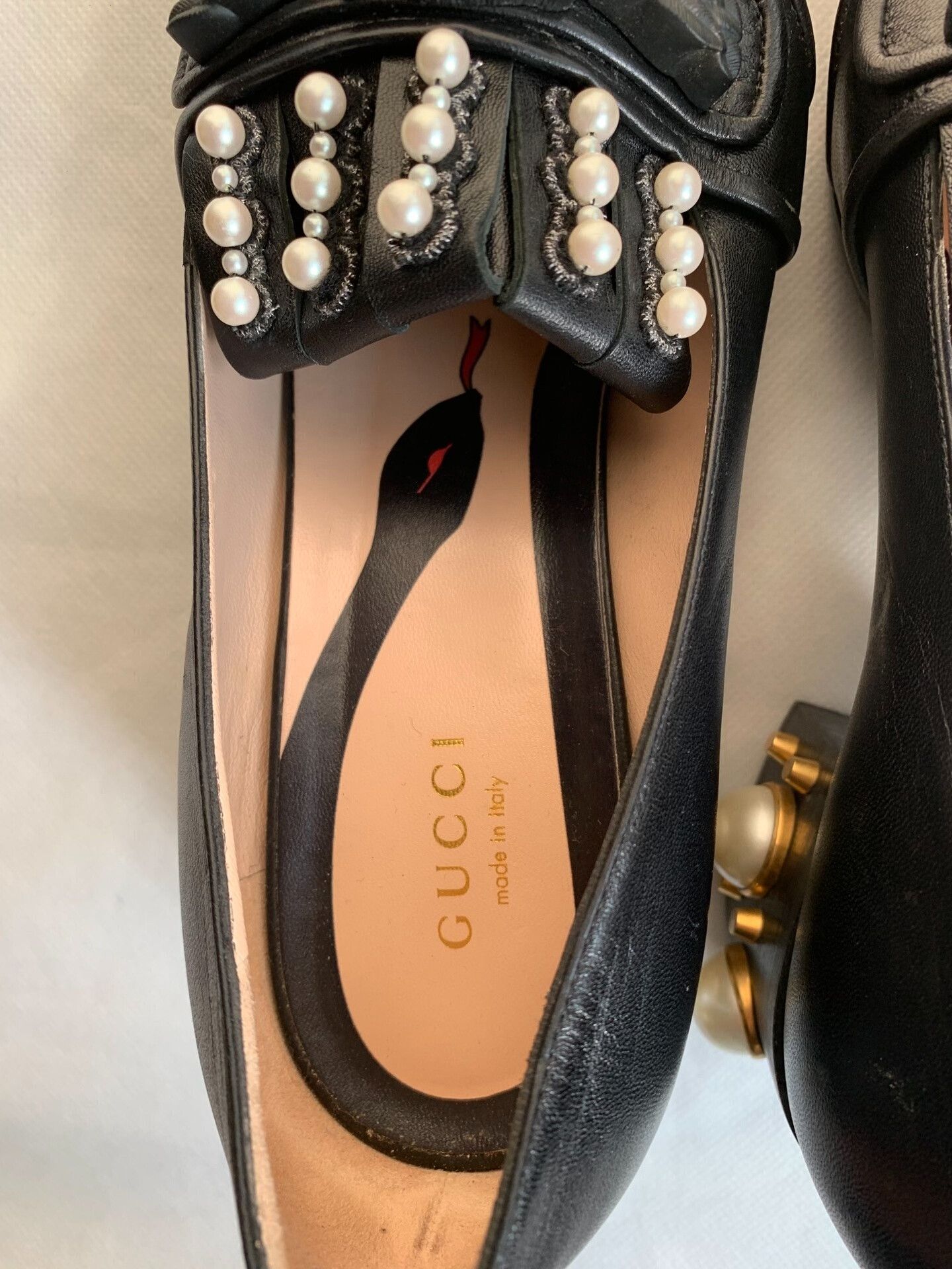 Gucci Gucci Black Pearl Leather Shoes 37.5 Size US 6.5 / IT 36.5 - 7 Thumbnail
