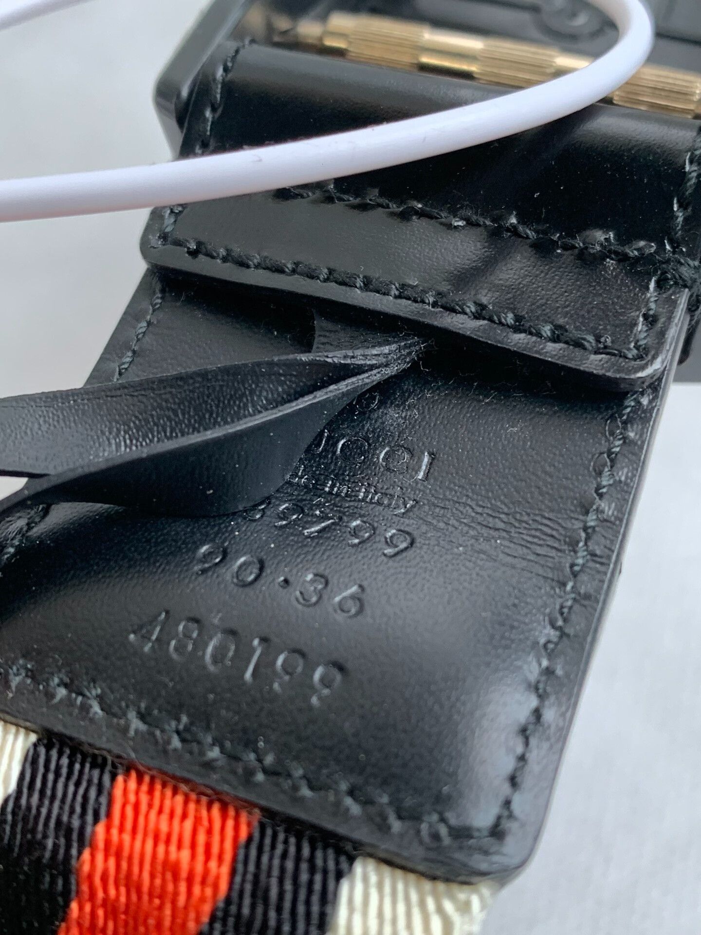 Gucci Gucci Red Black Stripe Belt Size ONE SIZE - 2 Thumbnail