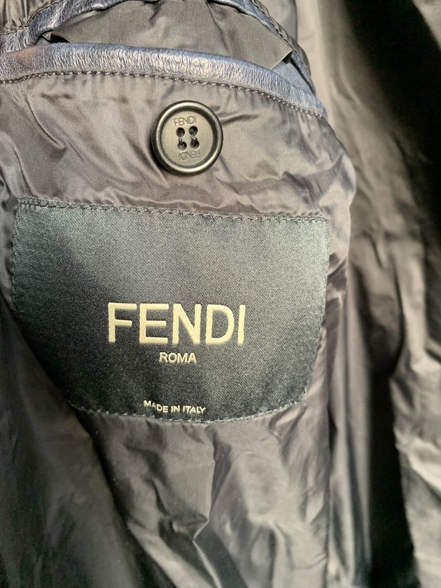 Fendi FENDI Men's Leather Jacket Size US L / EU 52-54 / 3 - 6 Thumbnail