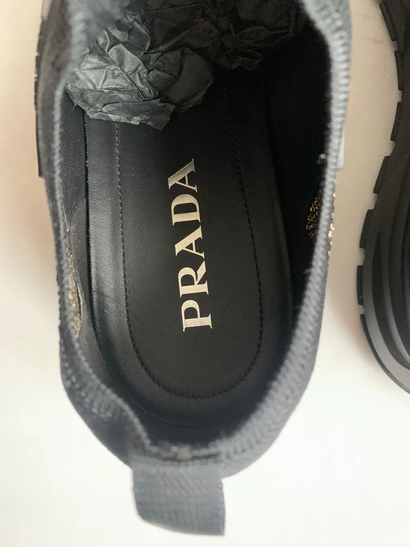 Prada Prada Black Gold Woven Low-Top Sneakers Size US 9.5 / EU 42-43 - 6 Thumbnail