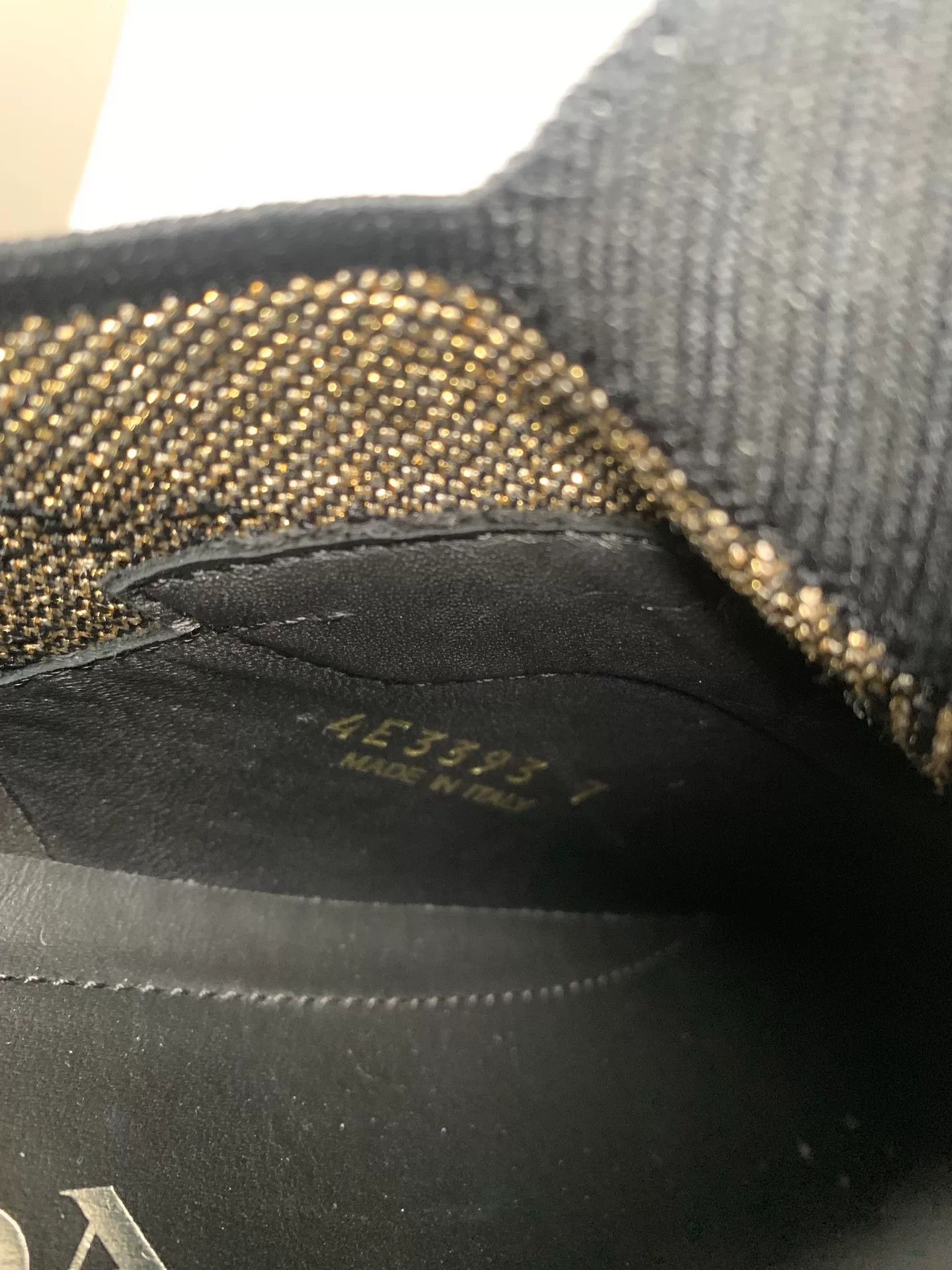 Prada Prada Black Gold Woven Low-Top Sneakers Size US 9.5 / EU 42-43 - 7 Thumbnail