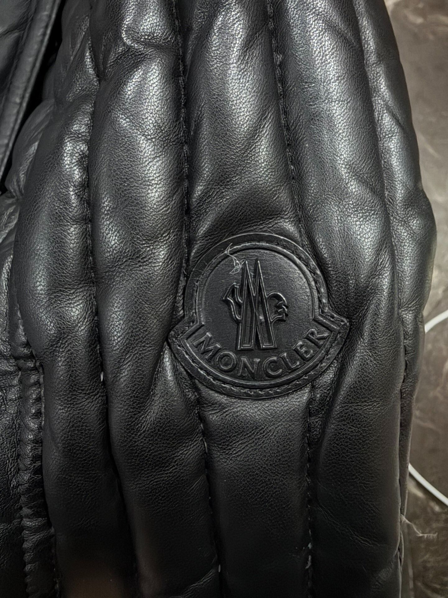 Moncler Moncler Black Leather Motorcycle Down Jacket Size US M / EU 48-50 / 2 - 8 Thumbnail