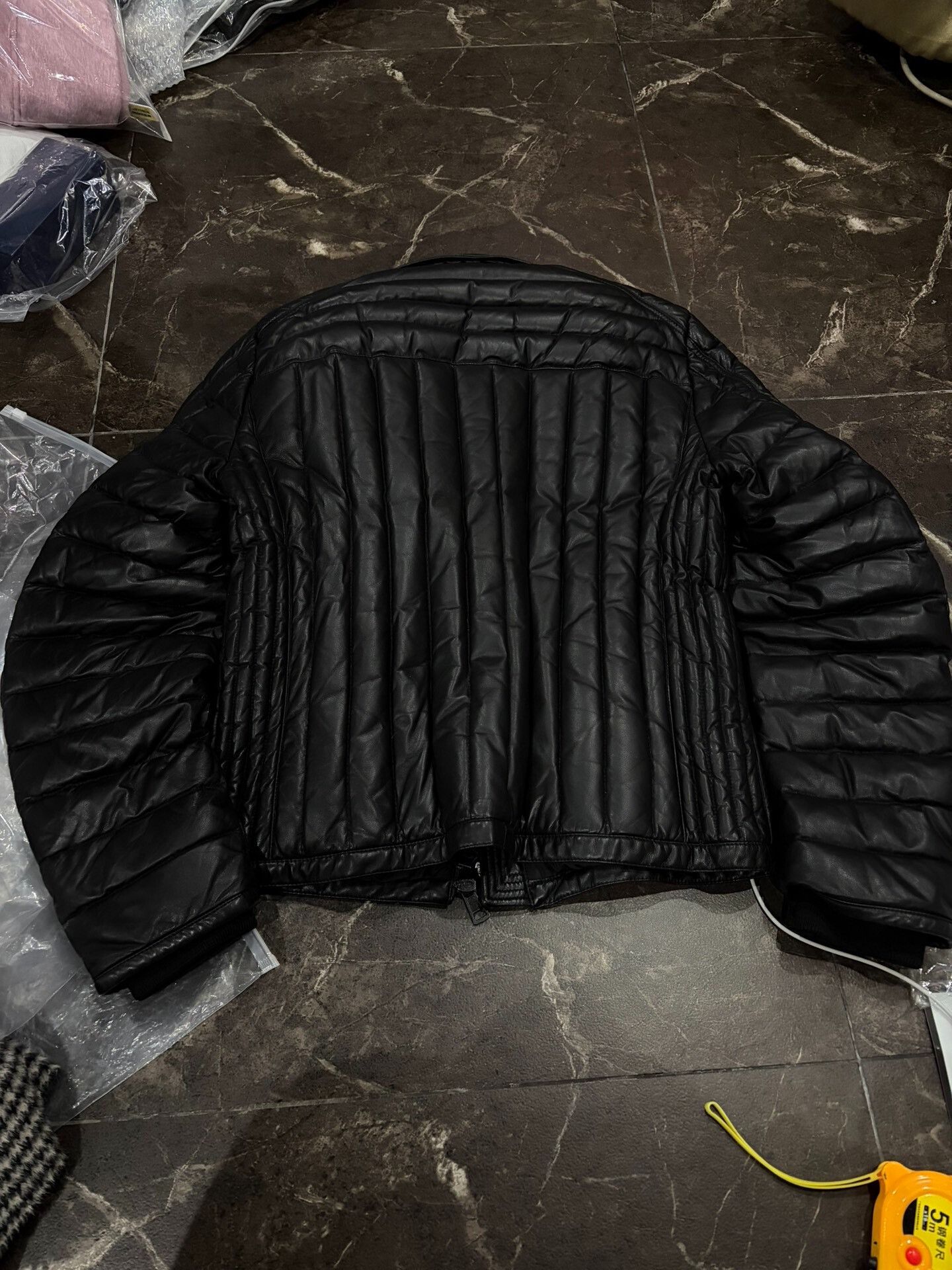 Moncler Moncler Black Leather Motorcycle Down Jacket Size US M / EU 48-50 / 2 - 6 Thumbnail