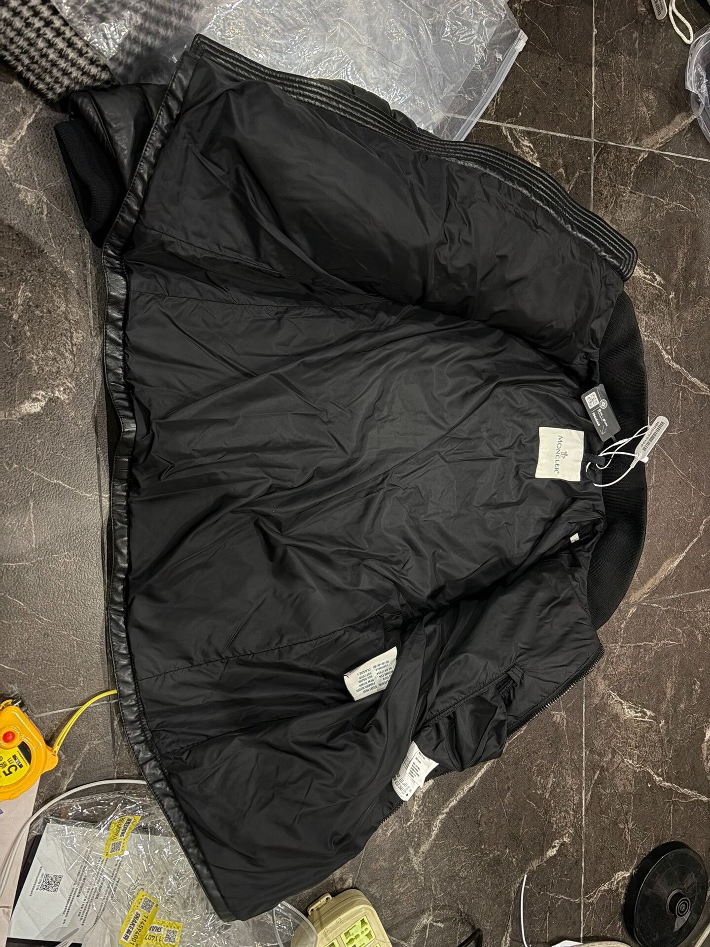 Moncler Moncler Black Leather Motorcycle Down Jacket Size US M / EU 48-50 / 2 - 5 Thumbnail