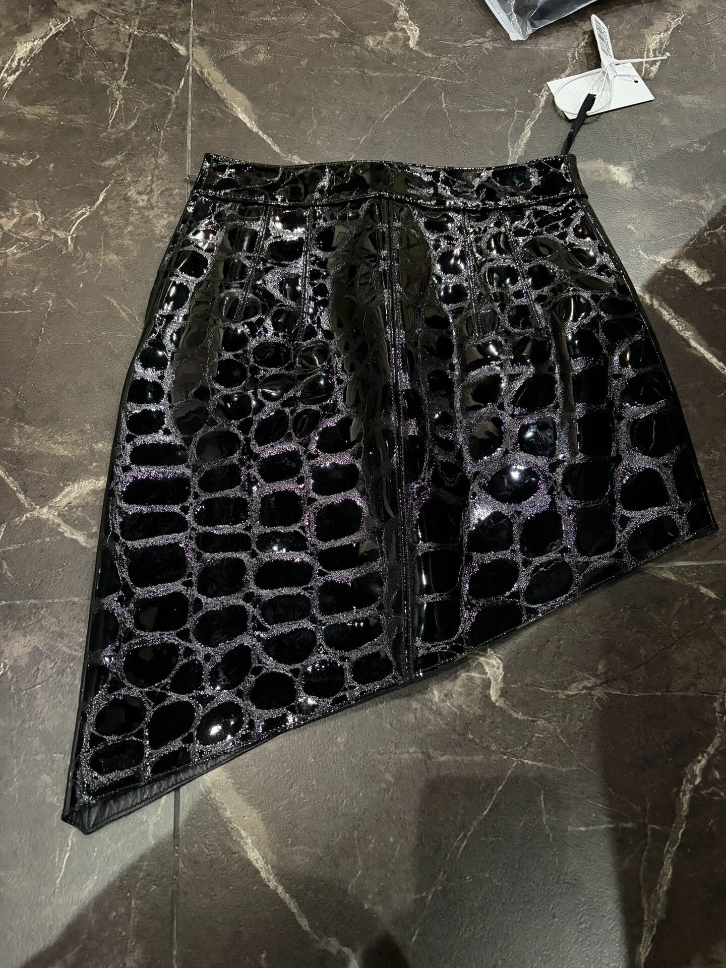 Alexander Wang Alexander Wang Asymmetric Croc-Embossed Mini Skirt Size 26" / US 2 / IT 38 - 3 Thumbnail