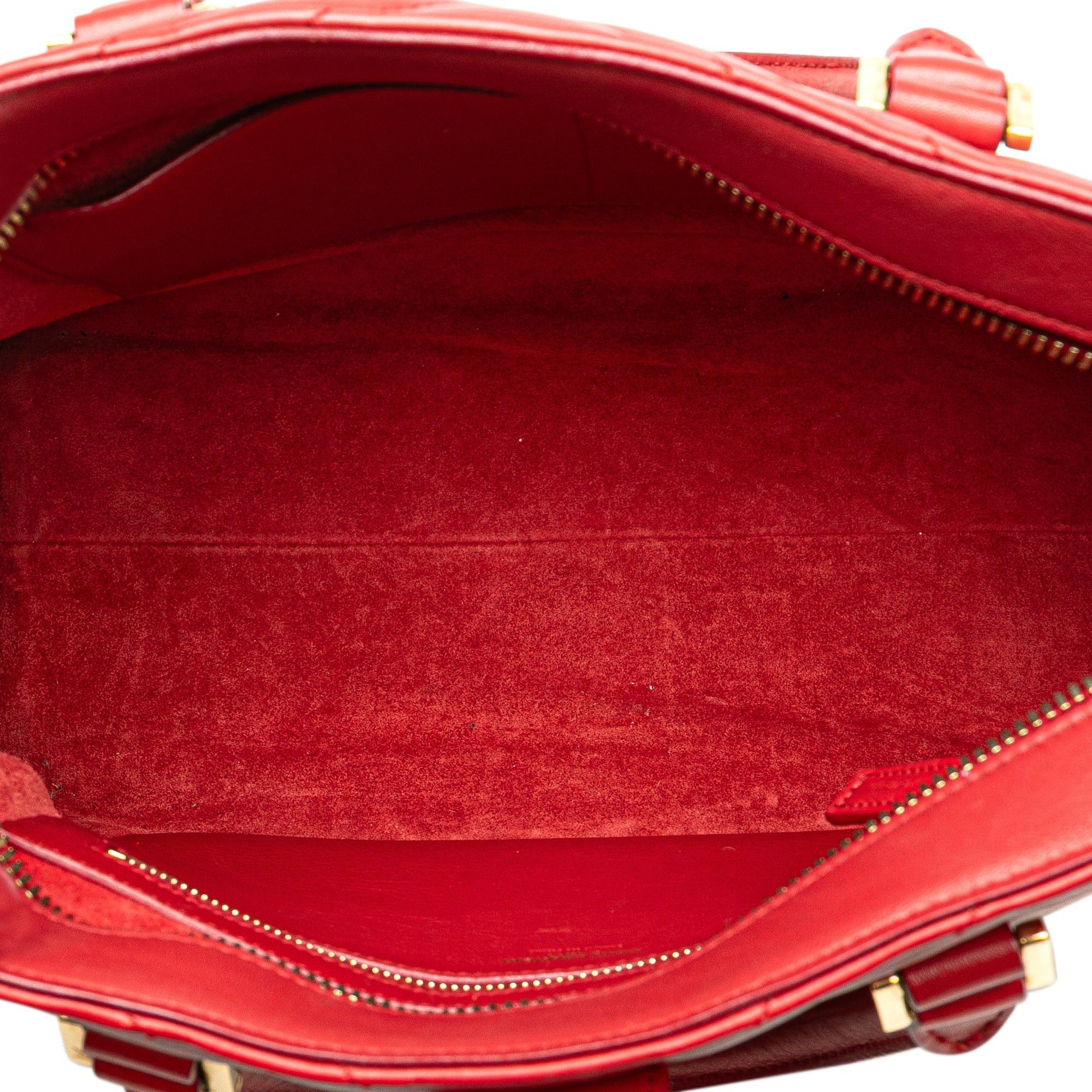 Saint Laurent Paris Small Chevron Calfskin Monogram Cabas Satchel Size ONE SIZE - 4 Thumbnail