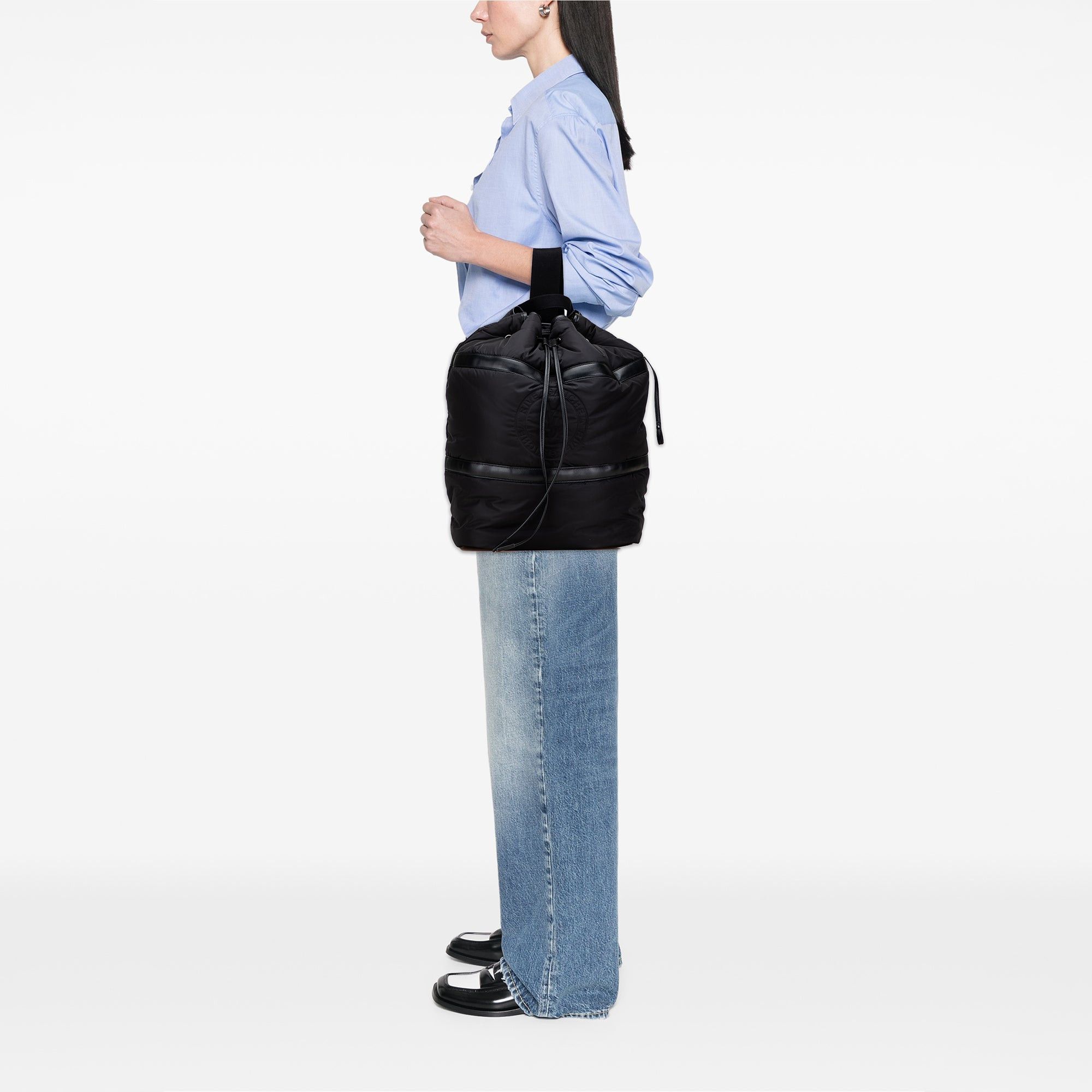 Saint Laurent Paris Nylon Rive Gauche Drawstring Backpack Size ONE SIZE - 10 Thumbnail