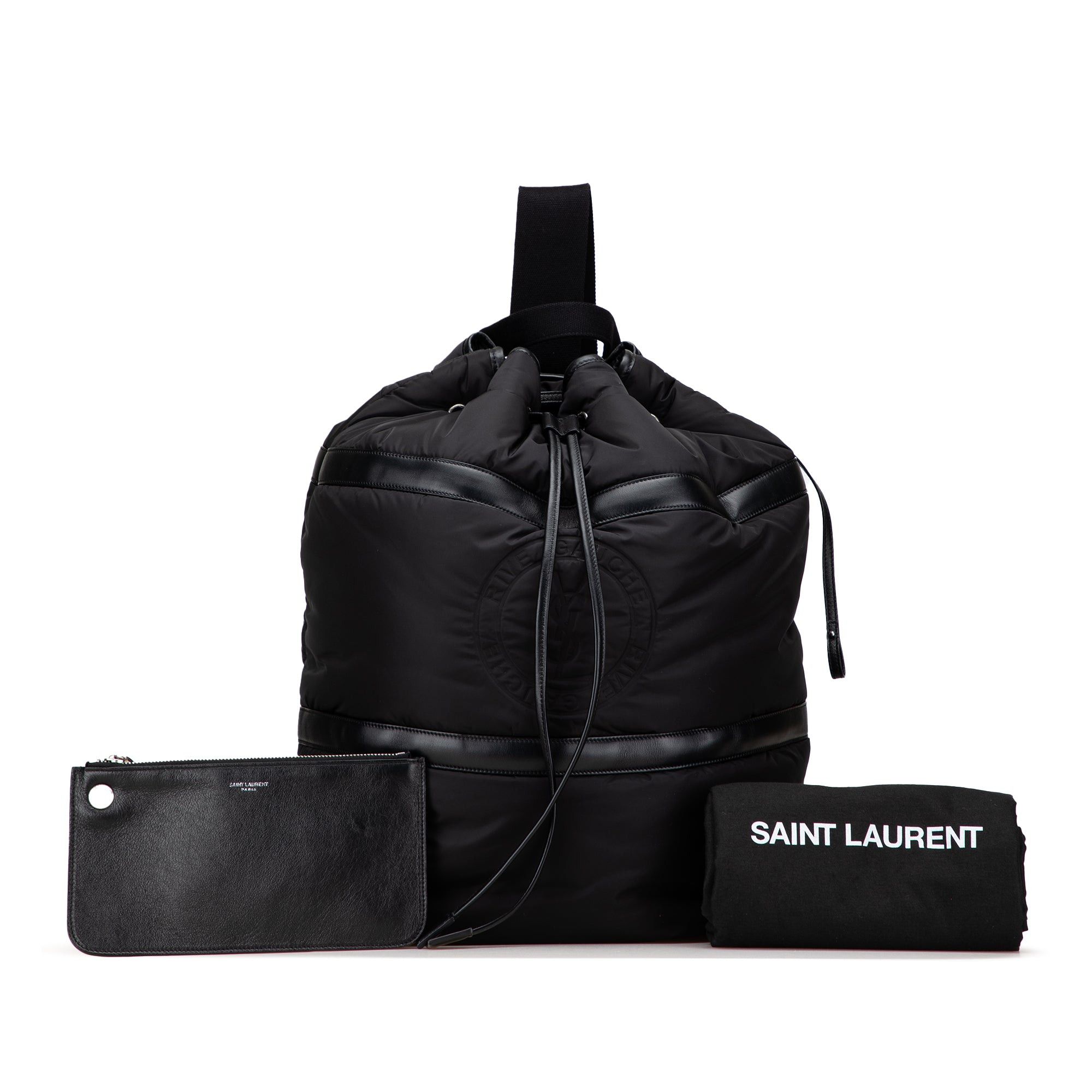 Saint Laurent Paris Nylon Rive Gauche Drawstring Backpack Size ONE SIZE - 11 Thumbnail