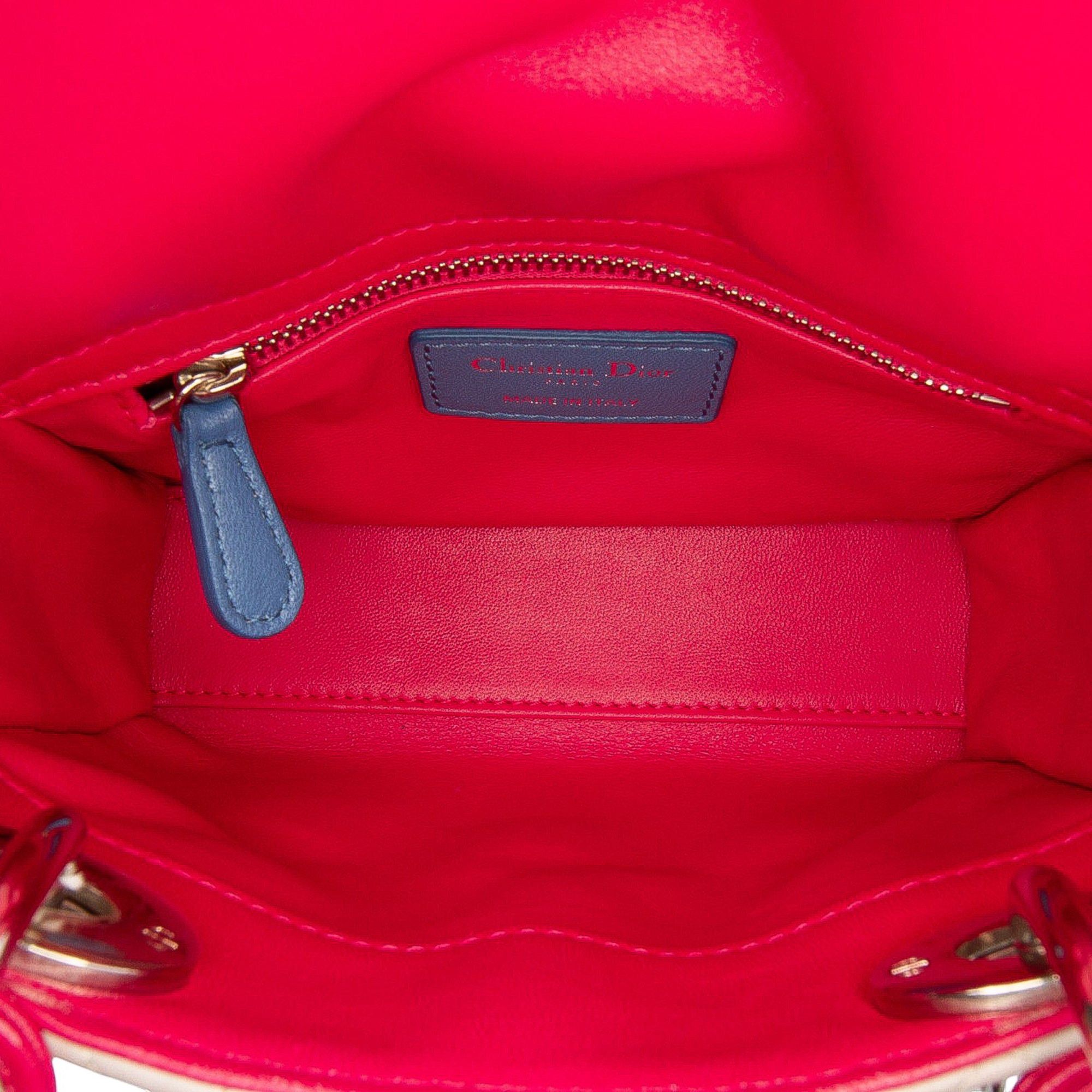 Dior Mini Tricolor Lambskin Cannage Lady Dior Size ONE SIZE - 4 Thumbnail