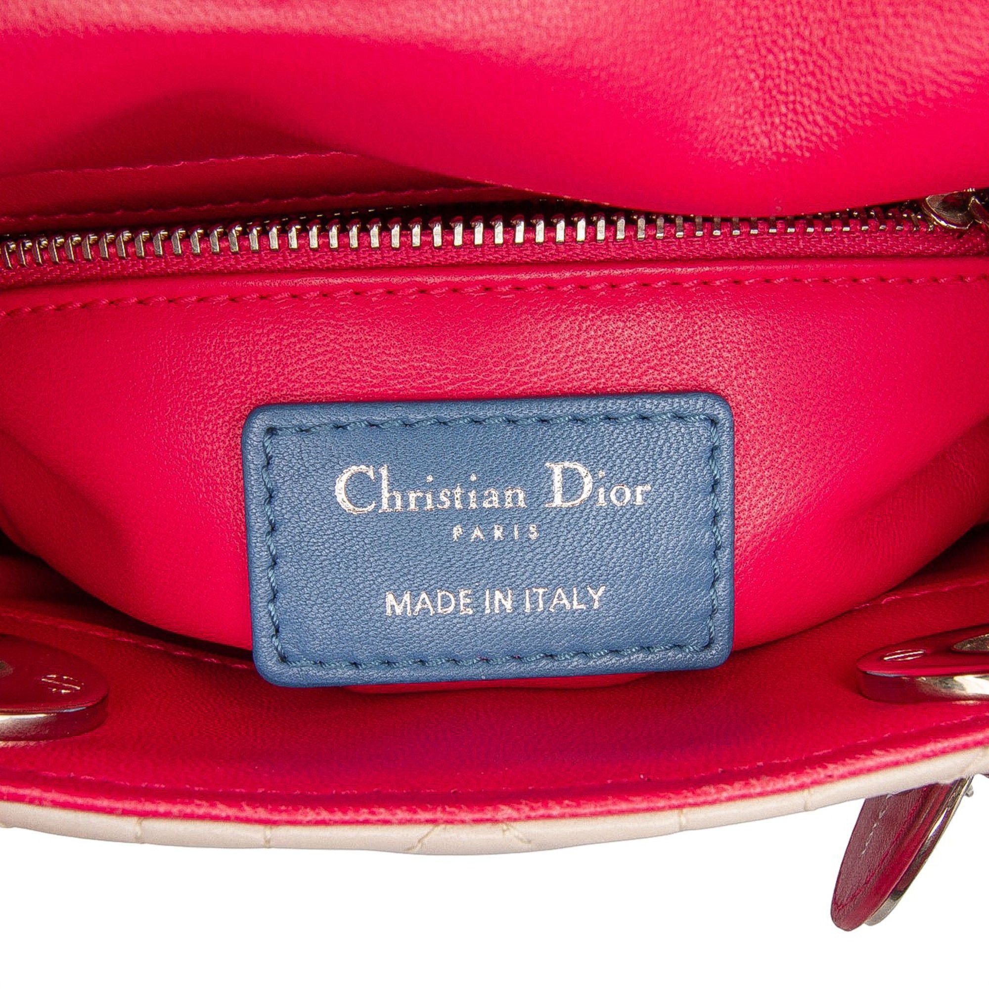 Dior Mini Tricolor Lambskin Cannage Lady Dior Size ONE SIZE - 5 Thumbnail