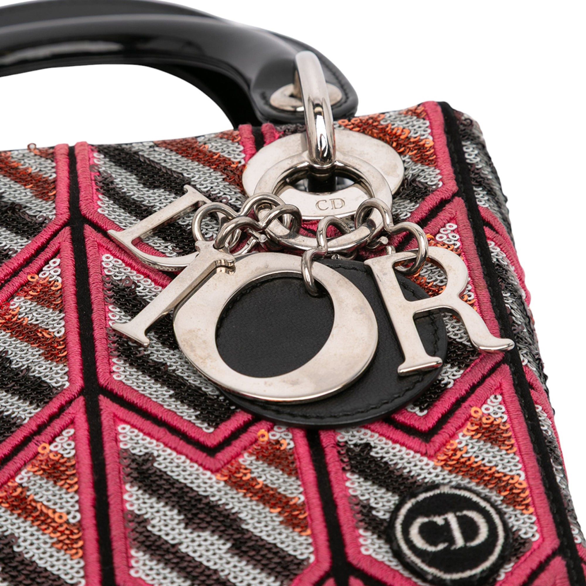 Dior Mini Patent Sequined Lady Dior Size ONE SIZE - 8 Thumbnail