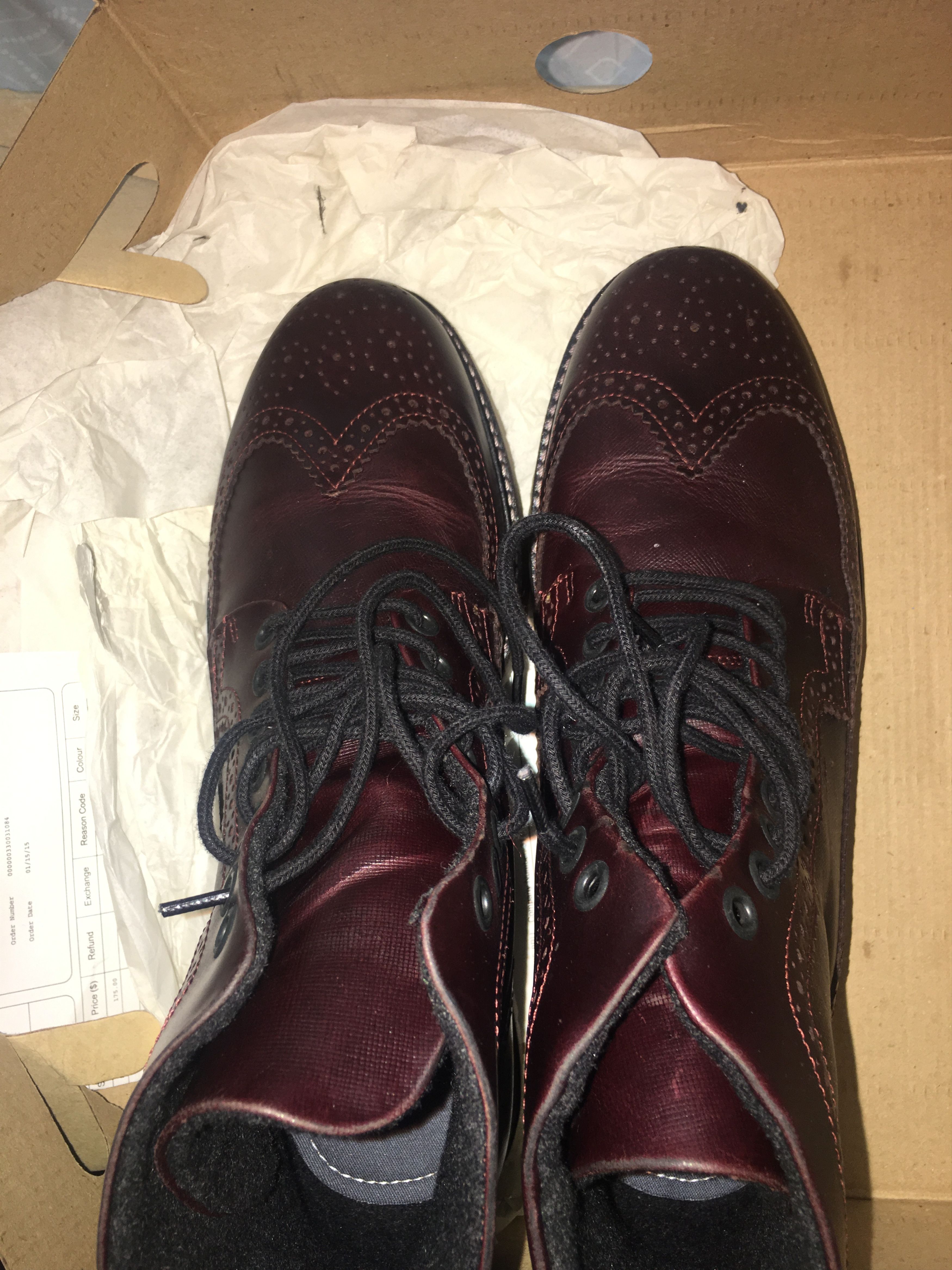 Fred Perry Northgate Brown OxBlood Leather Brogue Boots WORN ONCE Grailed