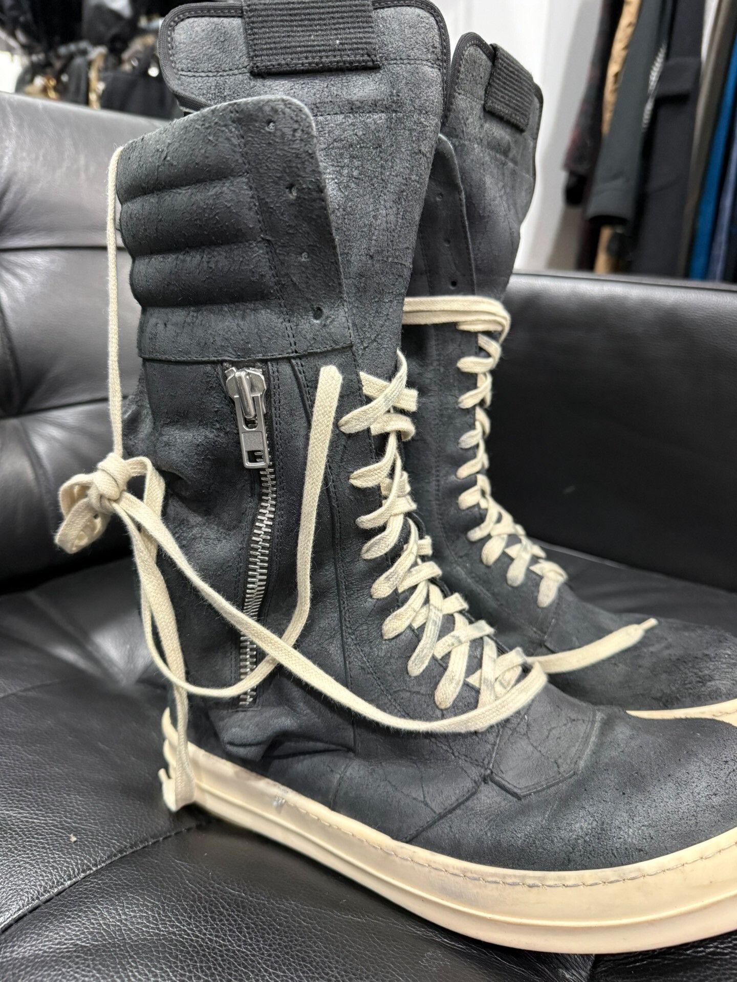 Rick Owens Rick Owens Suede Distressed High-Top Boots Size US 9 / EU 42 - 2 Thumbnail