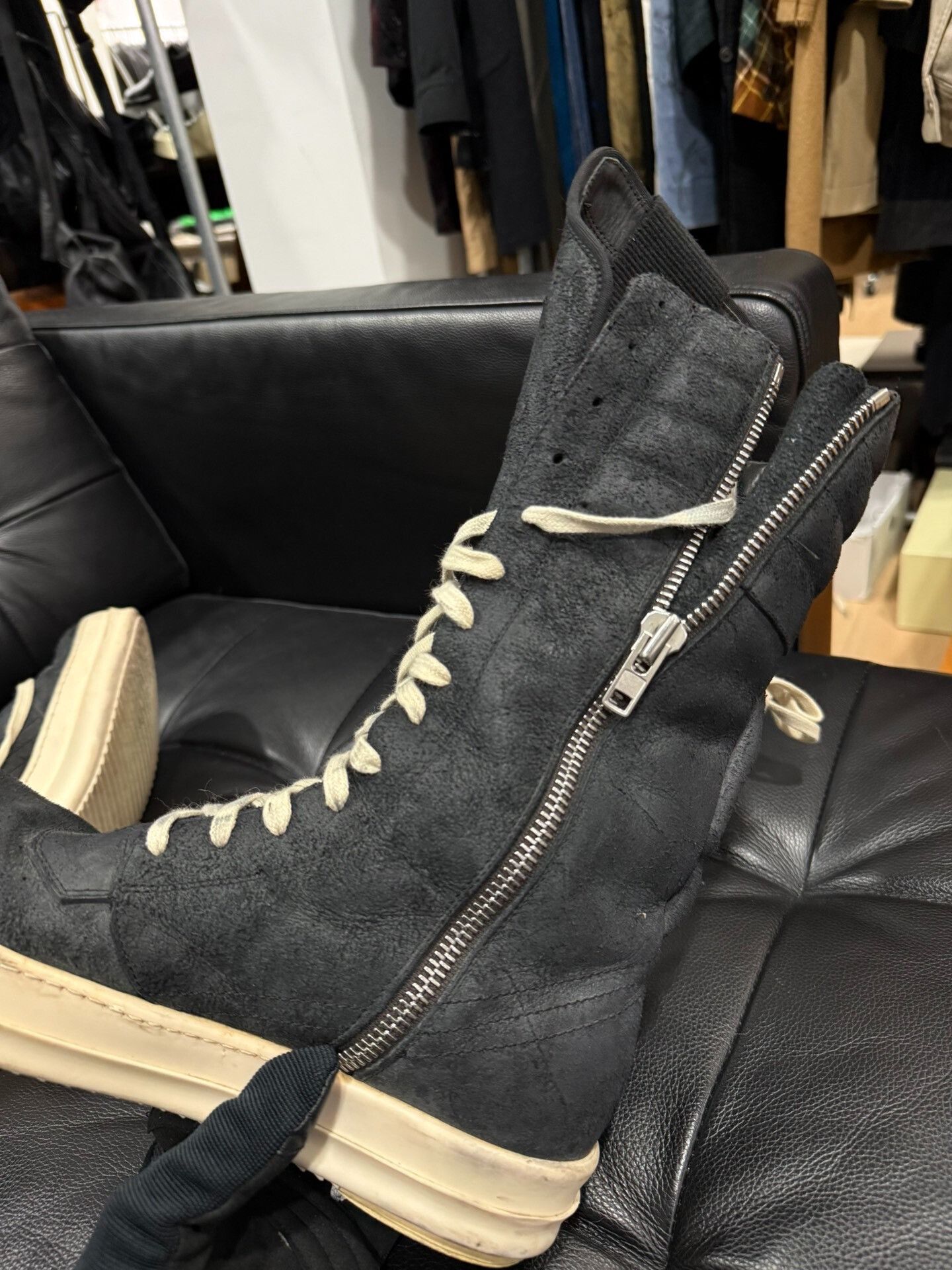 Rick Owens Rick Owens Suede Distressed High-Top Boots Size US 9 / EU 42 - 7 Thumbnail