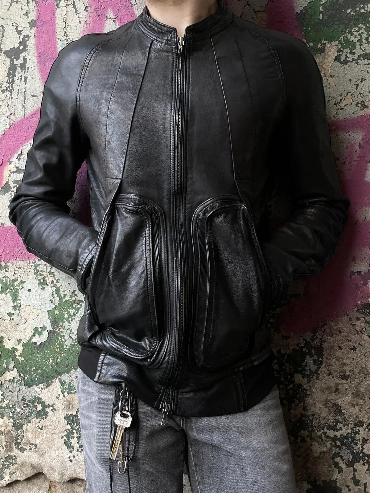 Julius Julius Lambskin Distressed Bomber Jacket Size US S / EU 44-46 / 1 - 2 Thumbnail