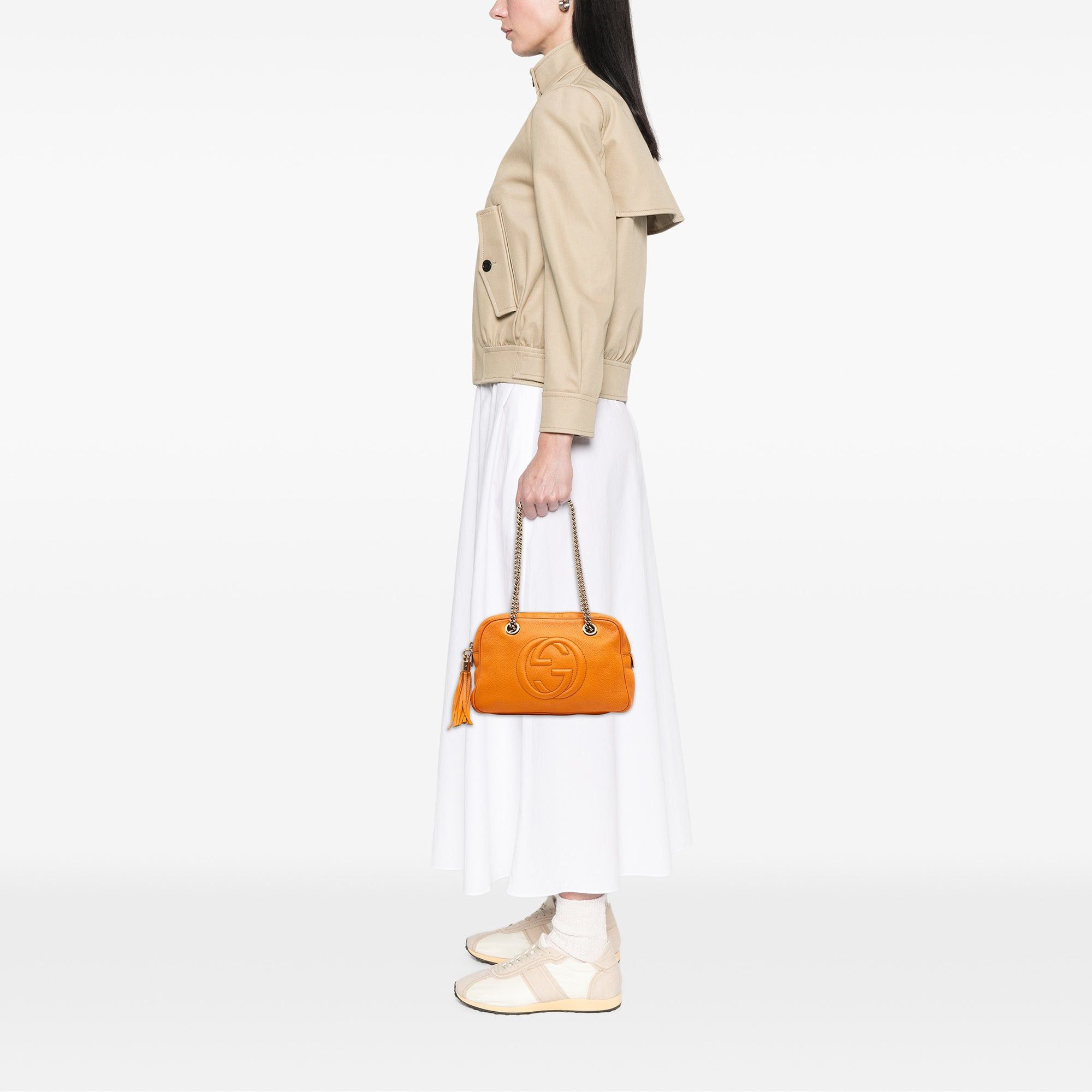 Leather Soho Chain Zip Shoulder Bag