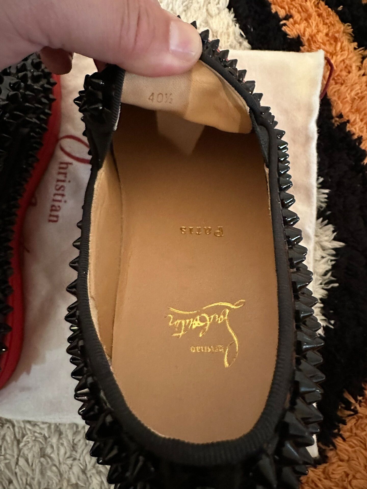 Christian Louboutin Christian Louboutin Limited Red Sole Black Rivet Size US 7.5 / EU 40-41 - 5 Thumbnail