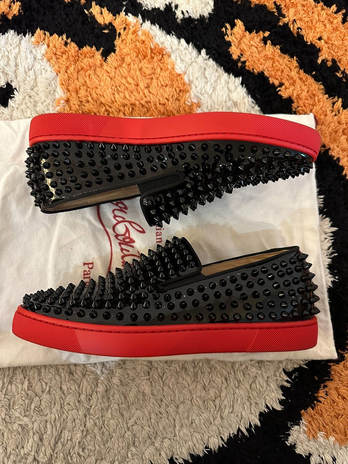 Christian Louboutin Christian Louboutin Limited Red Sole Black Rivet Size US 7.5 / EU 40-41 - 4 Thumbnail