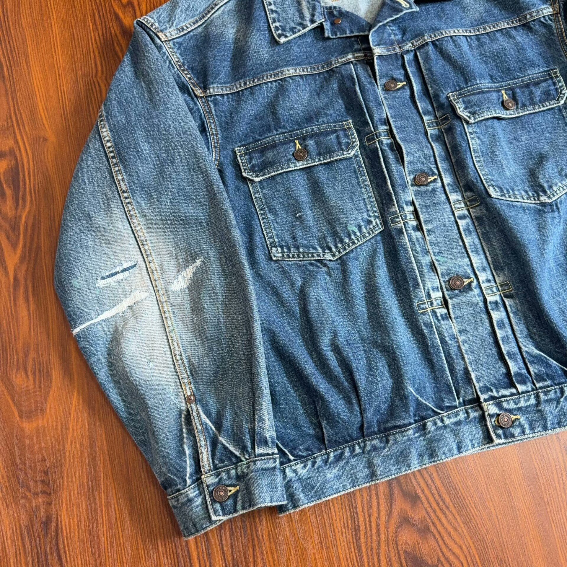 Visvim Visvim 101xx Distressed Denim Jacket Size US XXL / EU 58 / 5 - 3 Thumbnail