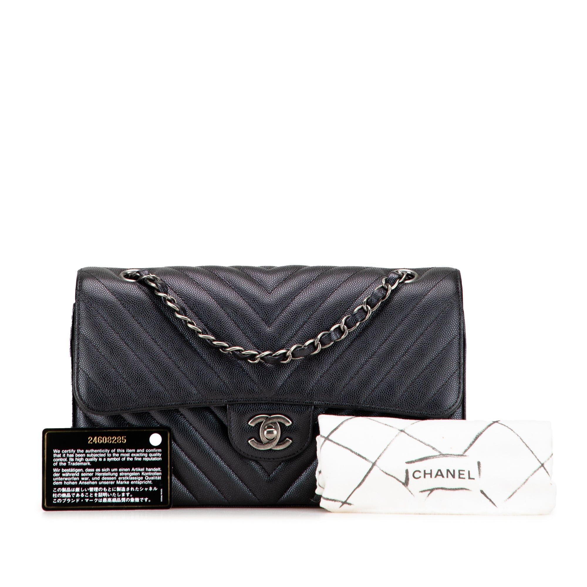 Chanel Medium Classic Chevron Caviar Double Flap Size ONE SIZE - 10 Thumbnail