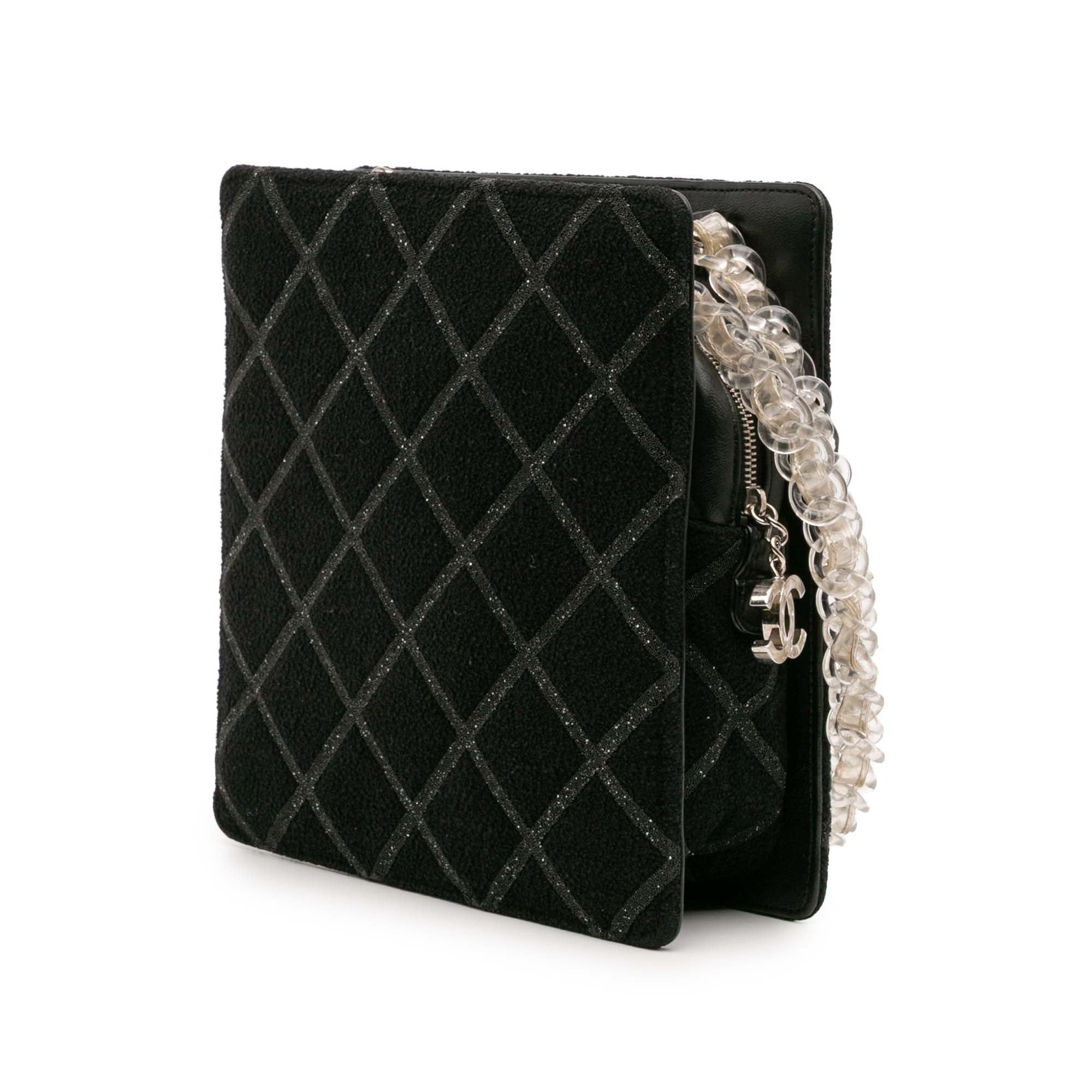 Chanel Tweed and Resin Zipped Chain Shopping Bag Size ONE SIZE - 2 Thumbnail