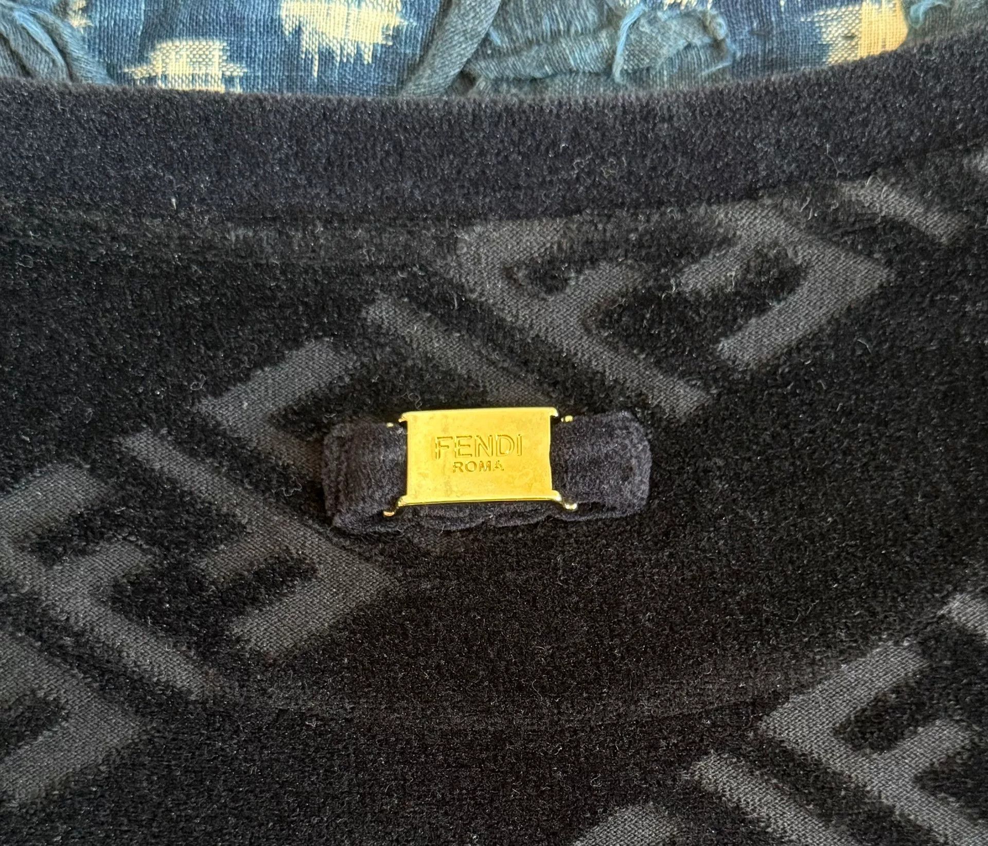 Fendi Fendi Black Velvet FF Print Pullover Hoodie Size US XL / EU 56 / 4 - 5 Thumbnail