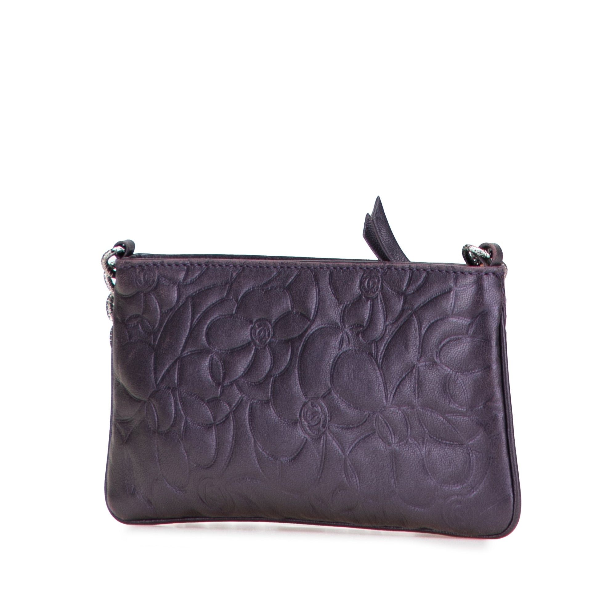 Chanel Embossed Lambskin Camellia Chain Pochette Size ONE SIZE - 2 Thumbnail