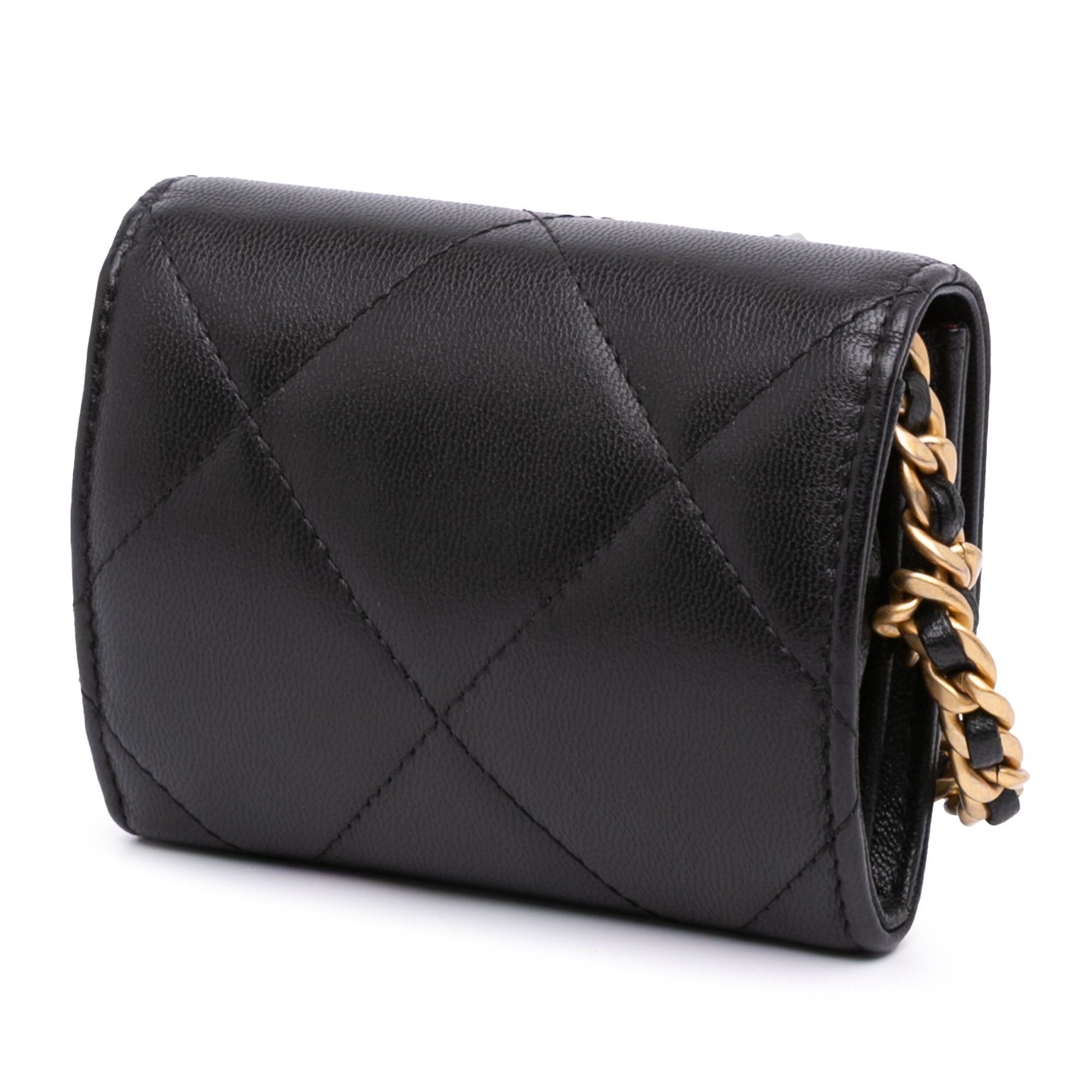 Chanel Quilted Lambskin 19 Flap Coin Purse With Chain Size ONE SIZE - 2 Thumbnail