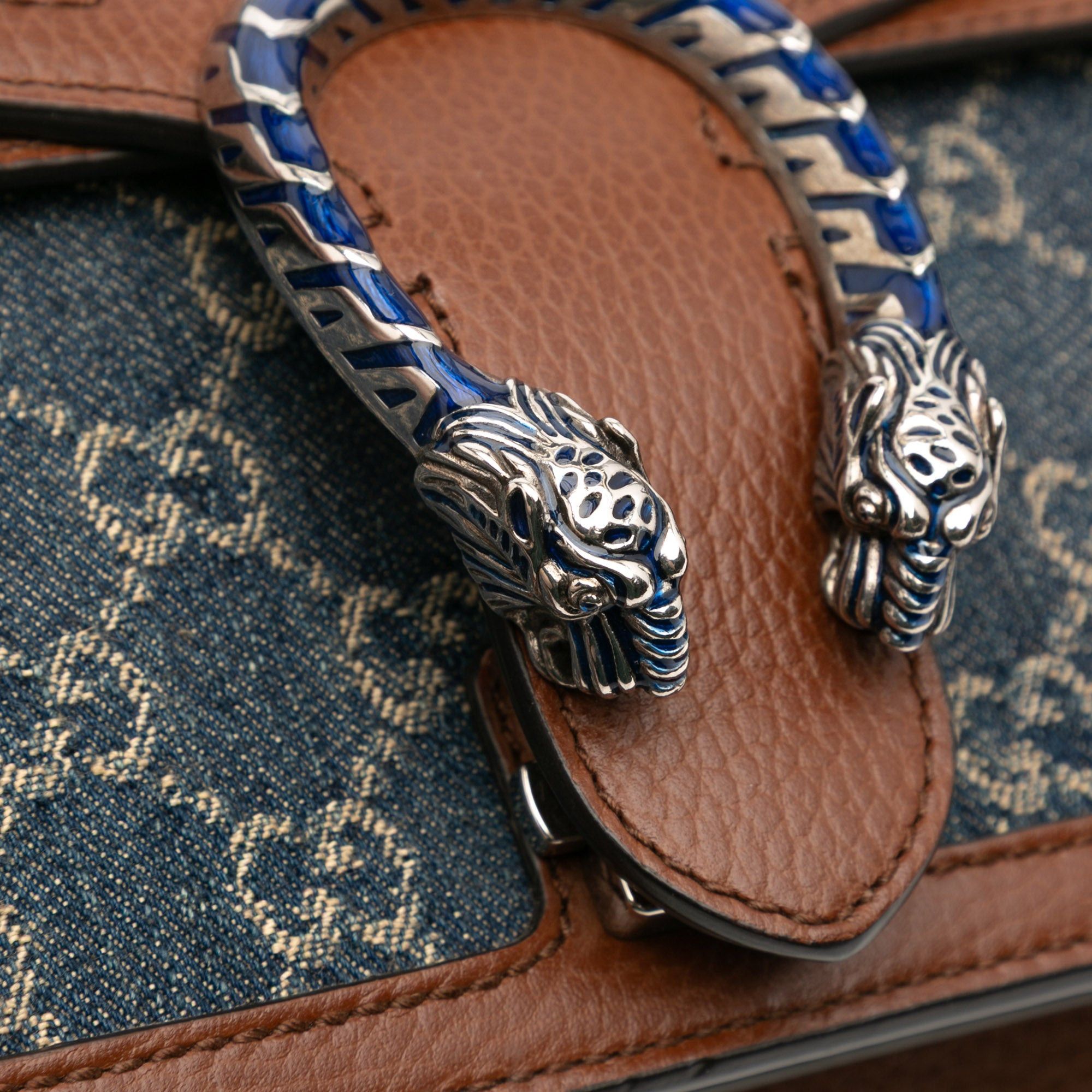 Gucci Small GG Denim Dionysus Shoulder Bag Size ONE SIZE - 8 Thumbnail