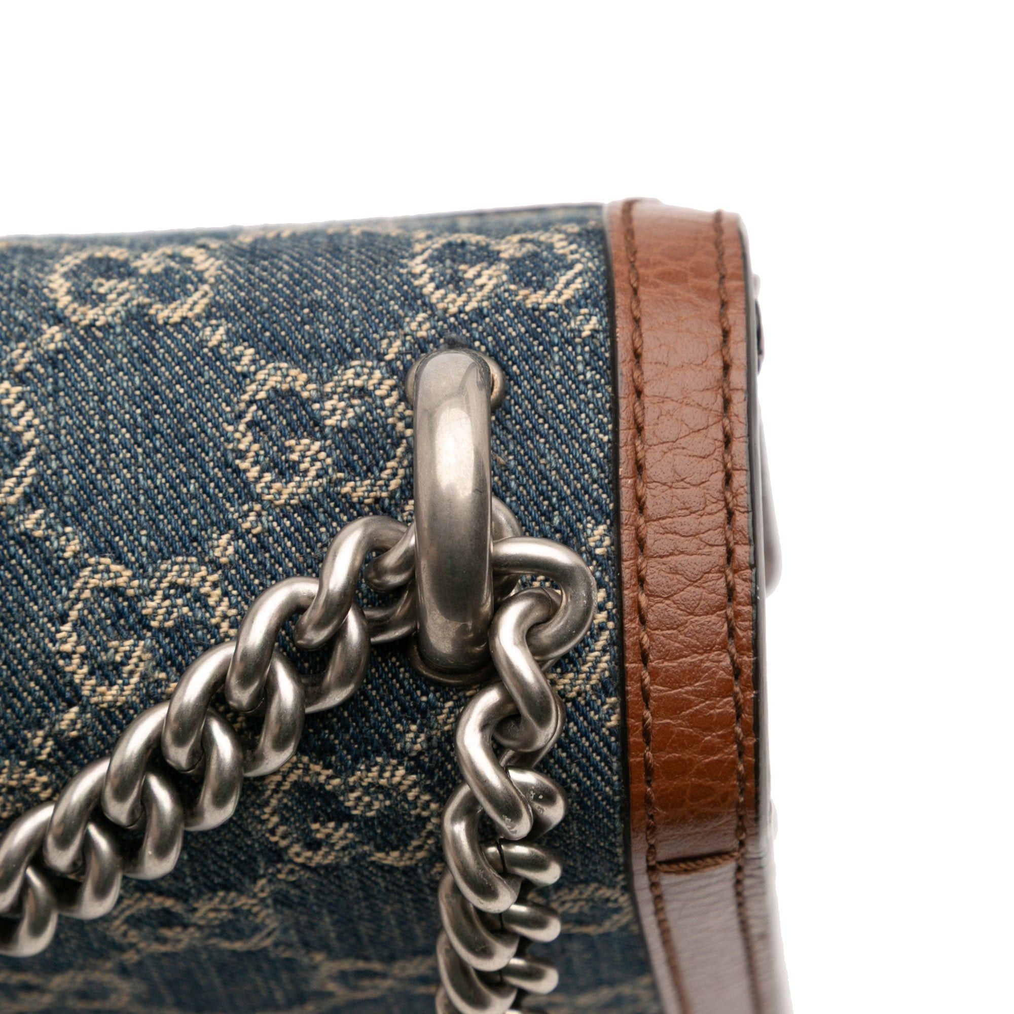 Gucci Small GG Denim Dionysus Shoulder Bag Size ONE SIZE - 9 Thumbnail