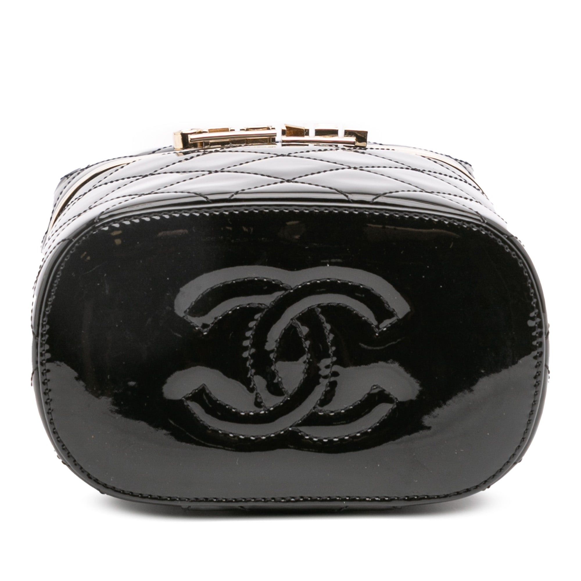 Chanel Quilted Patent Logo Chain Vanity Case Size ONE SIZE - 3 Thumbnail