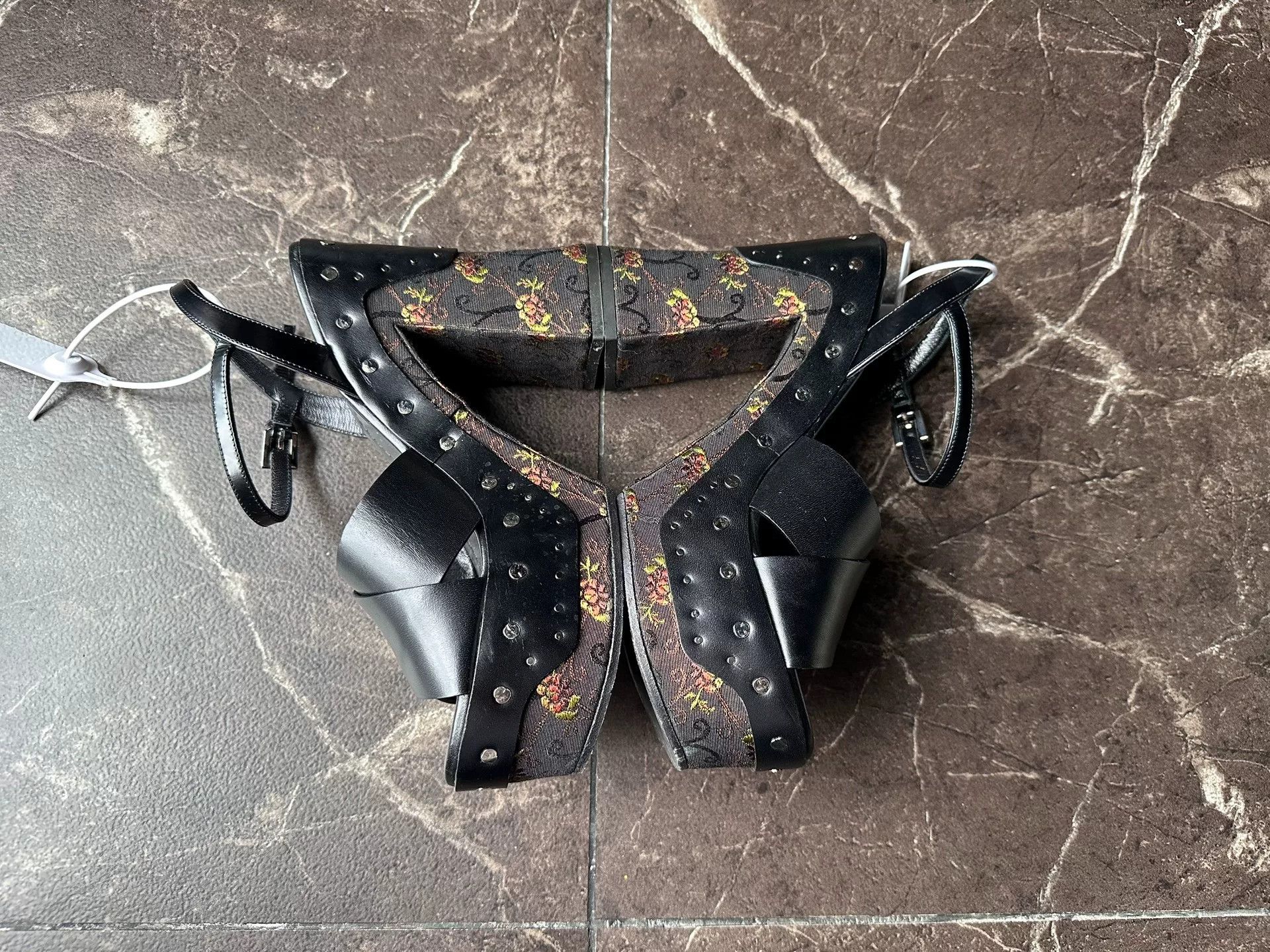 Prada Prada Runway Women's Chunky Heel Floral Shoes Size US 6 / IT 36 - 3 Thumbnail