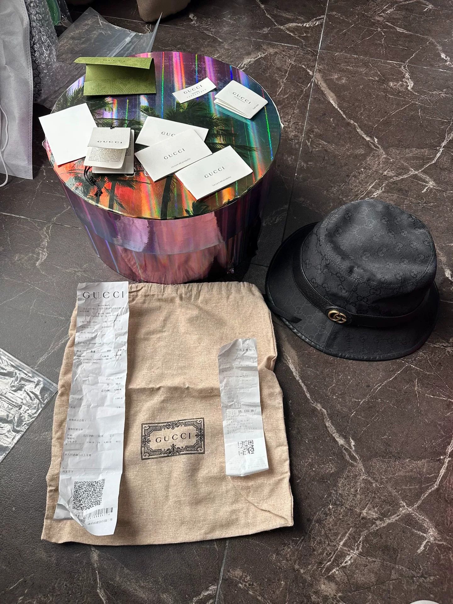 Gucci Gucci GG Canvas Logo Bucket Hat Size ONE SIZE - 8 Thumbnail