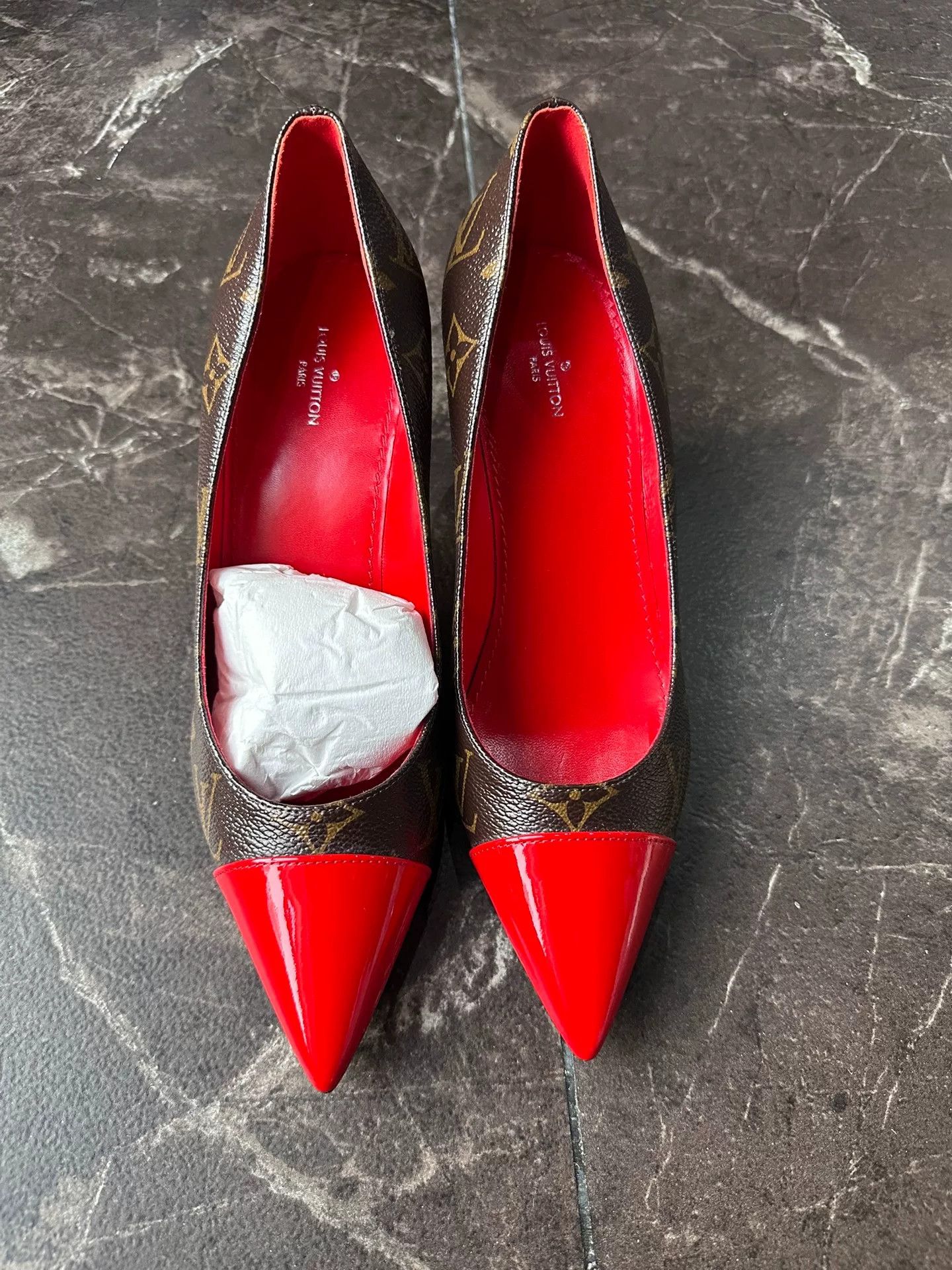 Louis Vuitton Louis Vuitton Monogram Red Leather Heels Size US 6 / IT 36 - 2 Thumbnail