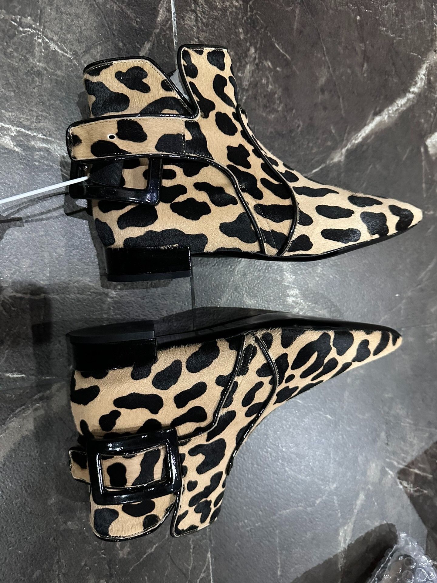 Roger Vivier Roger Vivier Classic Square Buckle Leopard Boots Size US 4 / IT 34 - 4 Thumbnail