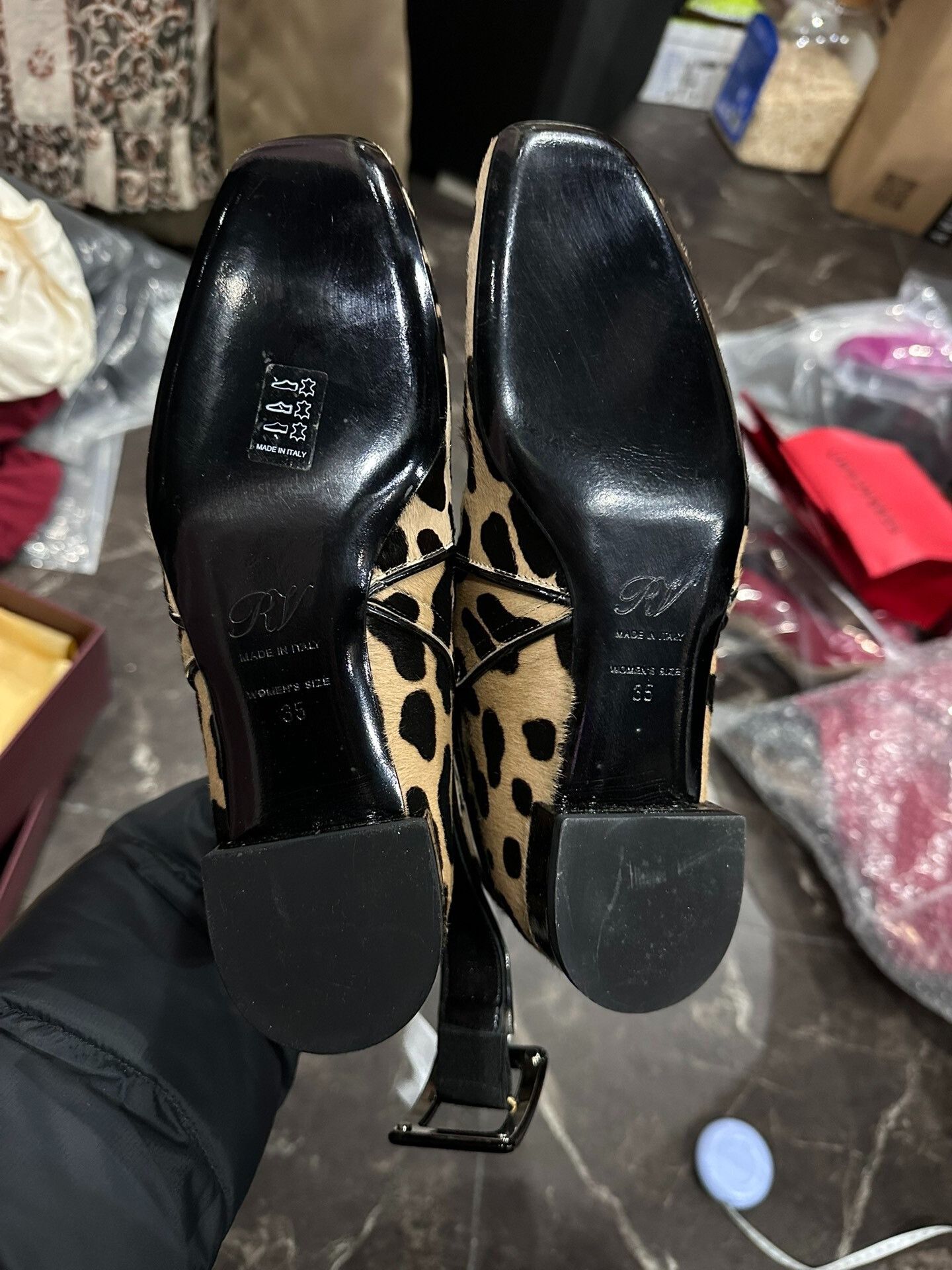 Roger Vivier Roger Vivier Classic Square Buckle Leopard Boots Size US 4 / IT 34 - 5 Thumbnail