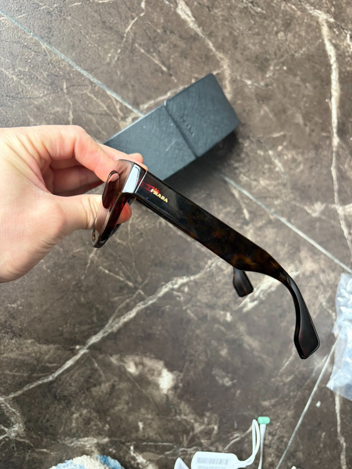 Prada Prada Tortoiseshell Logo Sunglasses Size ONE SIZE - 4 Thumbnail