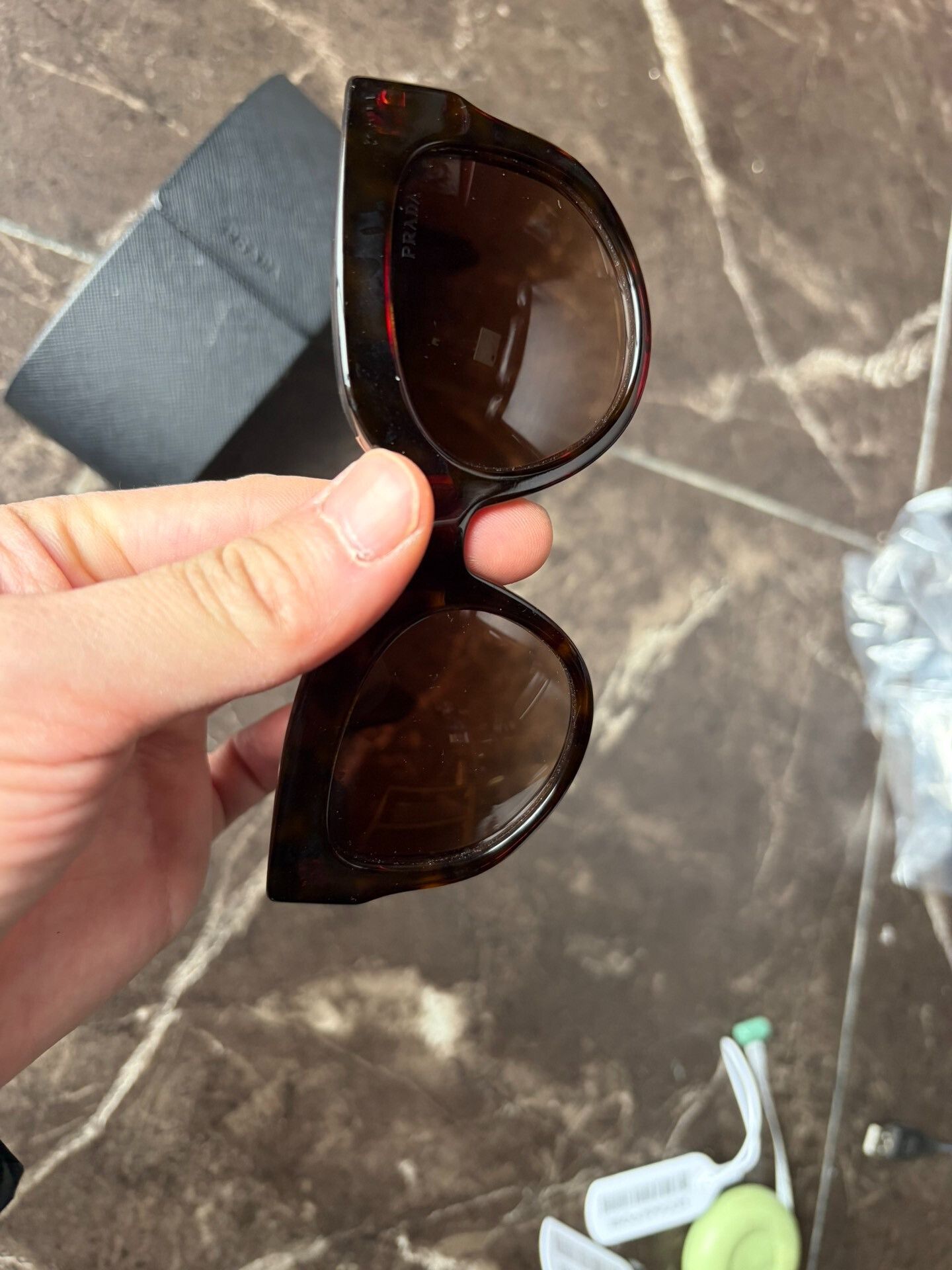 Prada Prada Tortoiseshell Logo Sunglasses Size ONE SIZE - 2 Thumbnail