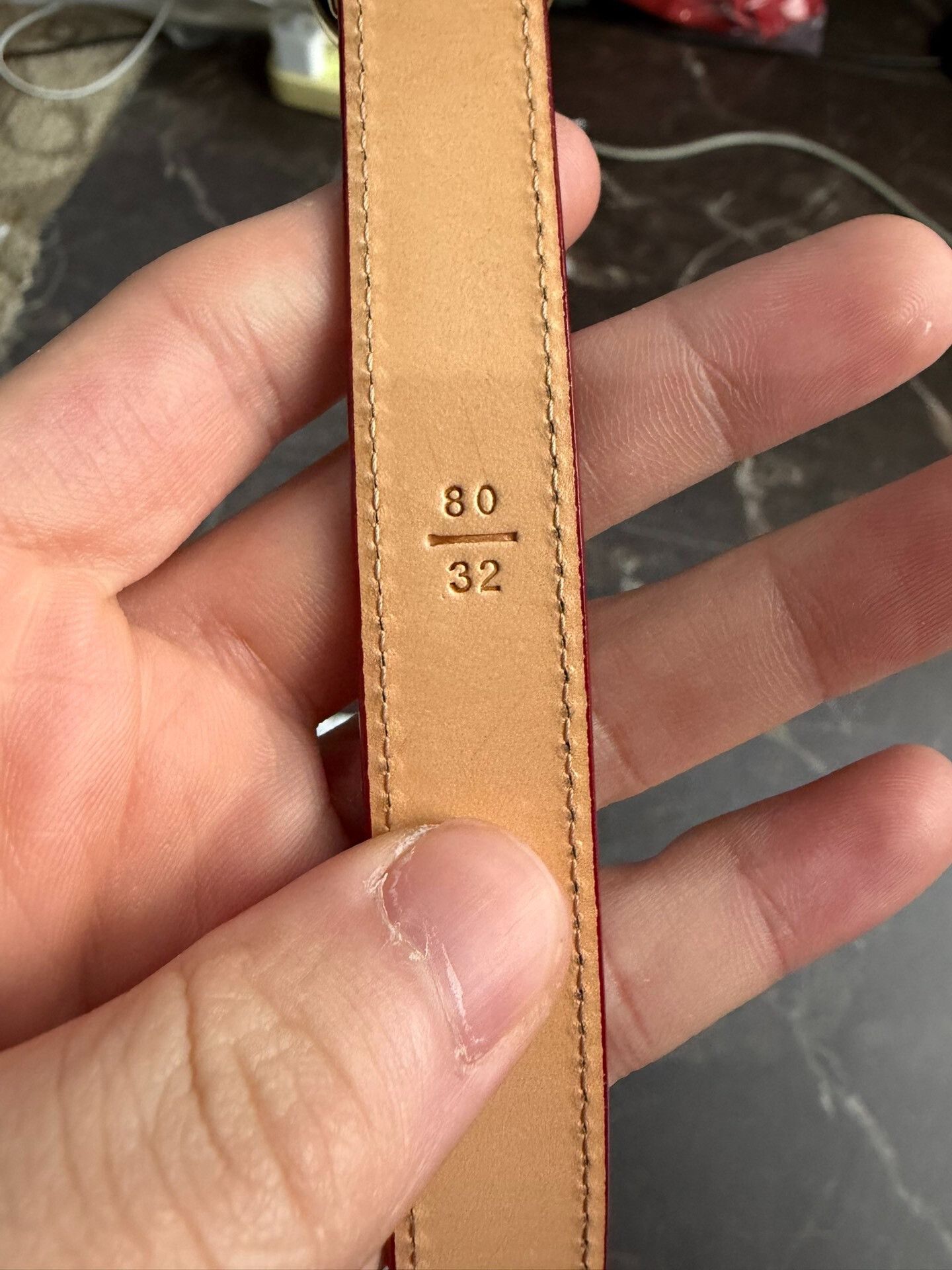 Louis Vuitton LV Red Patent Leather Women's Belt Size ONE SIZE - 5 Thumbnail