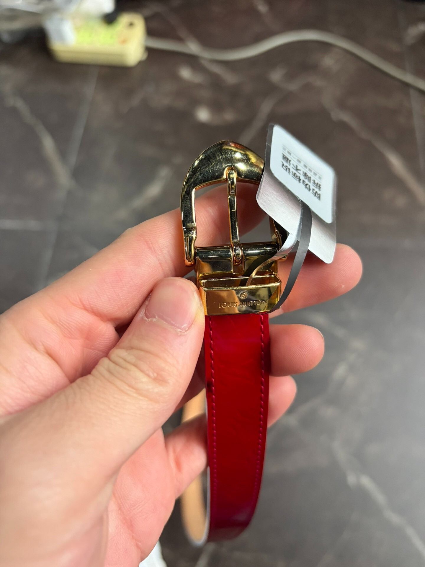 Louis Vuitton LV Red Patent Leather Women's Belt Size ONE SIZE - 3 Thumbnail