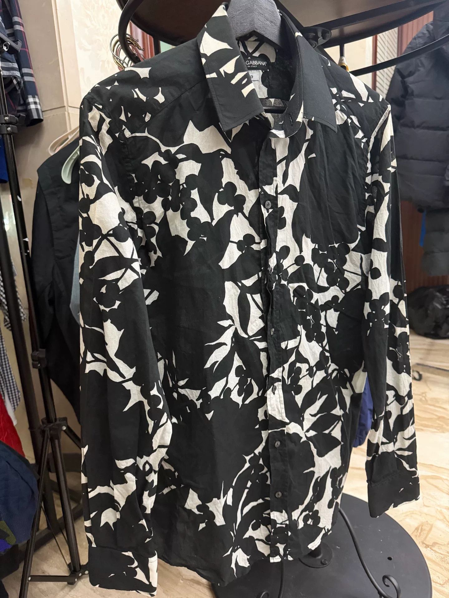 Dolce & Gabbana Dolce & Gabbana Men's Floral Shirt Size US XXS / EU 40 - 4 Thumbnail