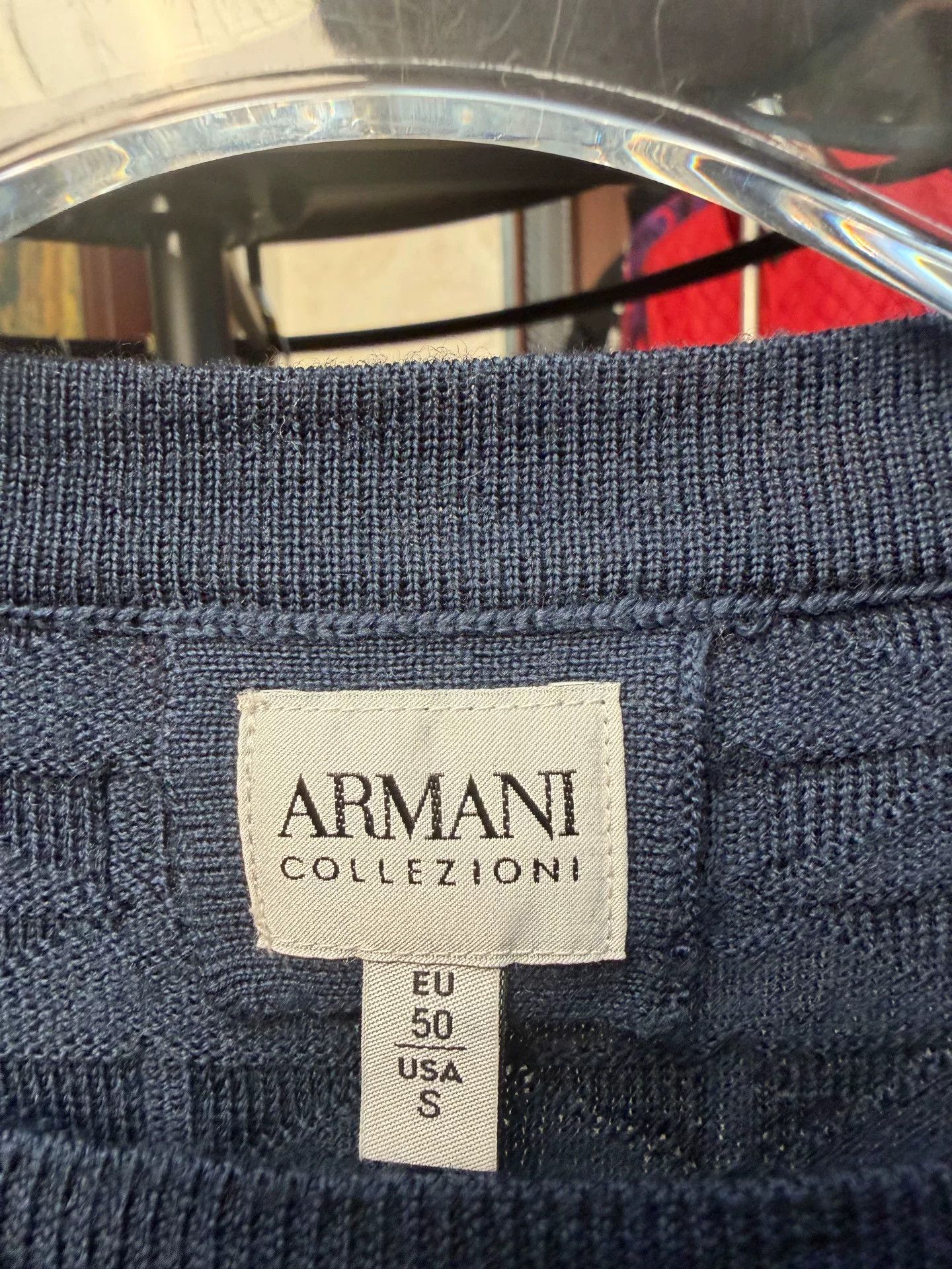 Armani Collezioni Armani Collezioni Men's Navy Wool Sweater Size US M / EU 48-50 / 2 - 4 Thumbnail