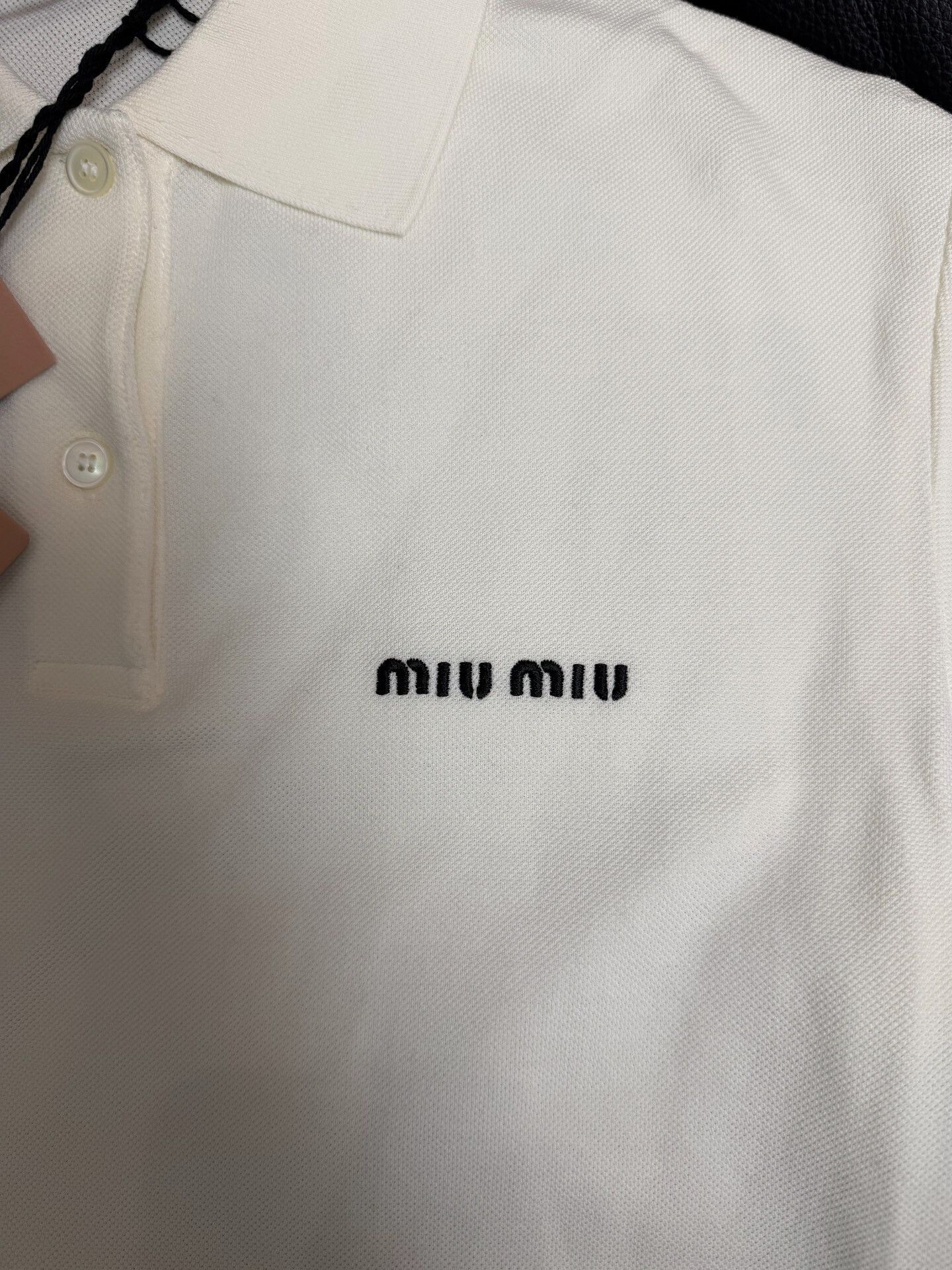 Miu Miu MIU MIU SS24 Logo Embroidered Polo Shirt Size XS / US 0-2 / IT 36-38 - 3 Thumbnail