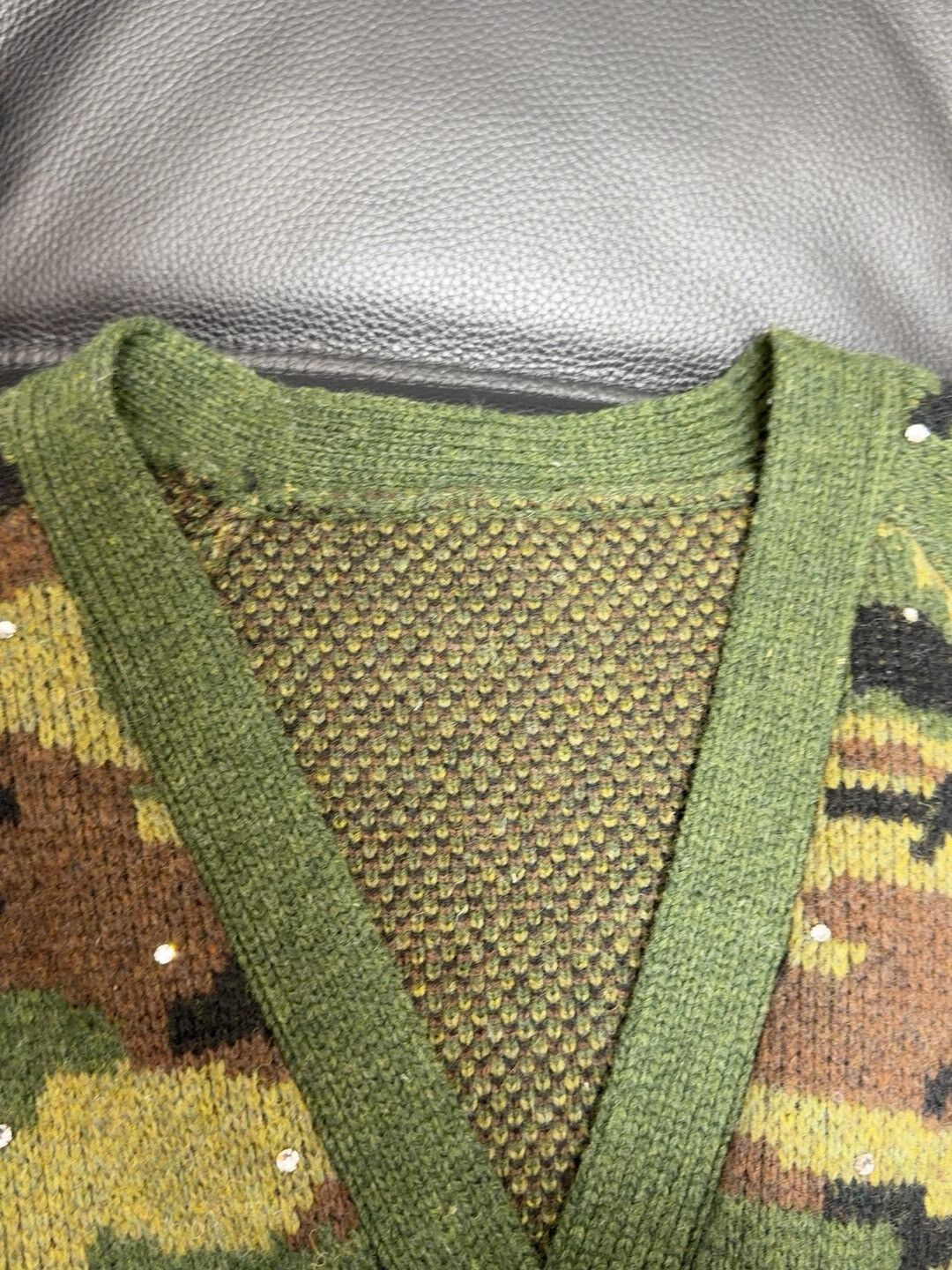 Miu Miu Miu Miu Camouflage Diamond Wool Cardigan Size S / US 4 / IT 40 - 4 Thumbnail
